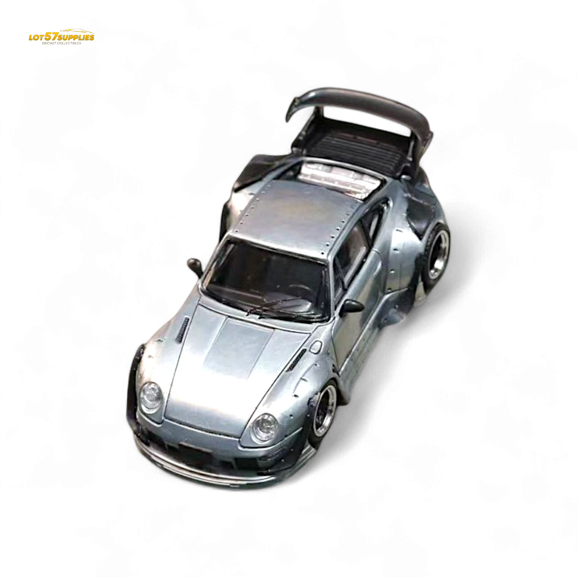 Street Weapon Porsche RWB 993 Raw Varnish Color Low Wing 1:64