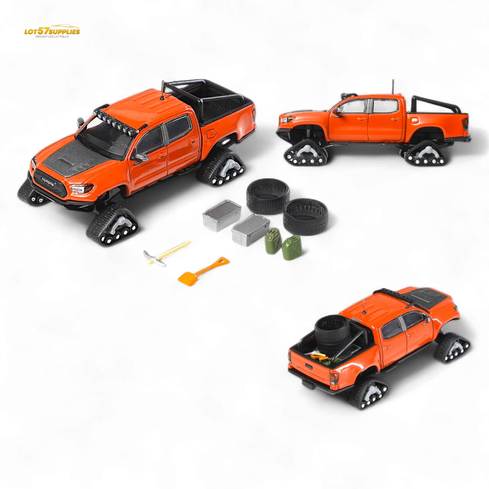 GCD Toyota TACOMA in Orange Red & 3PMSF Tires 1:64