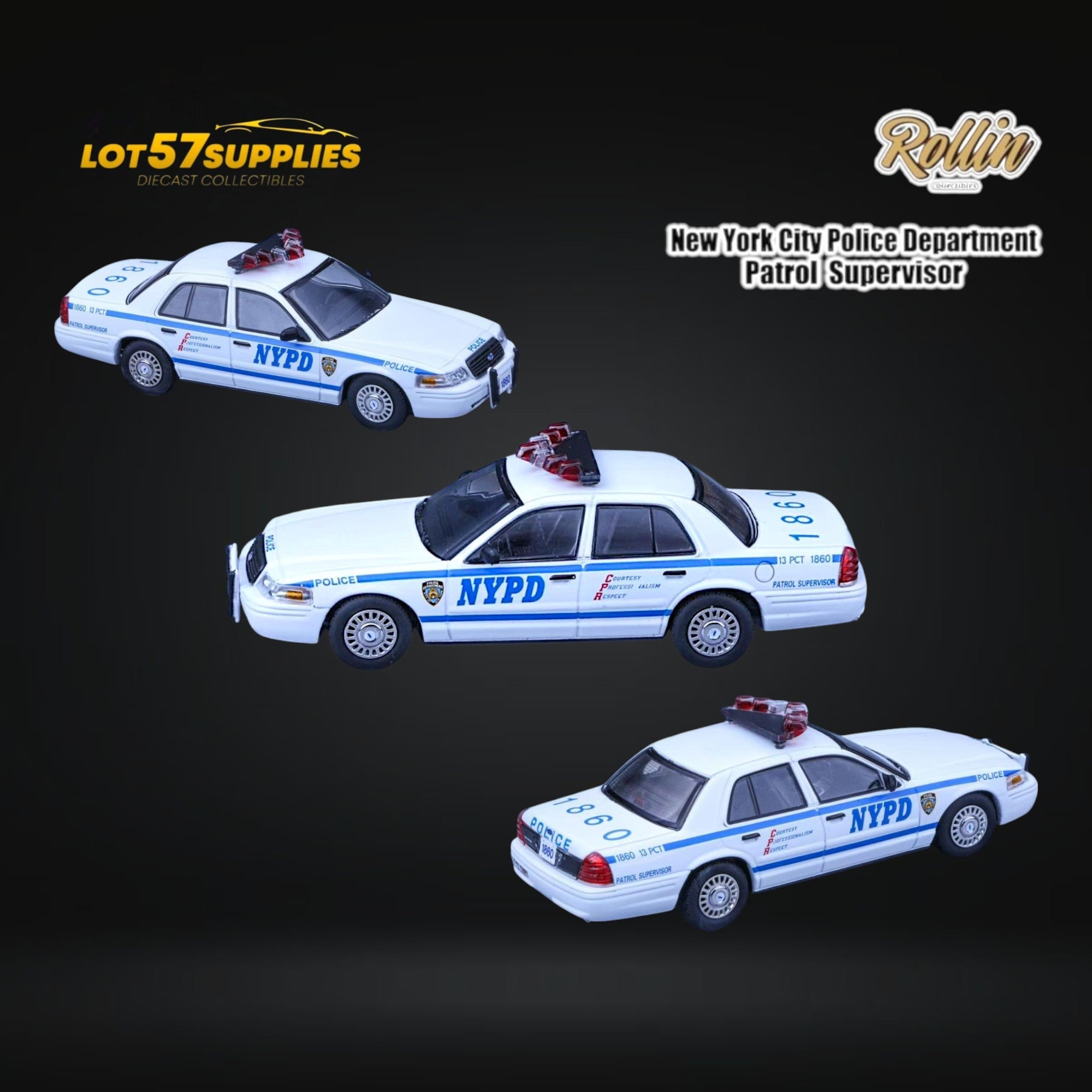 Rollin Ford Crown Victoria NYPD Patrol Supervisor 1:64