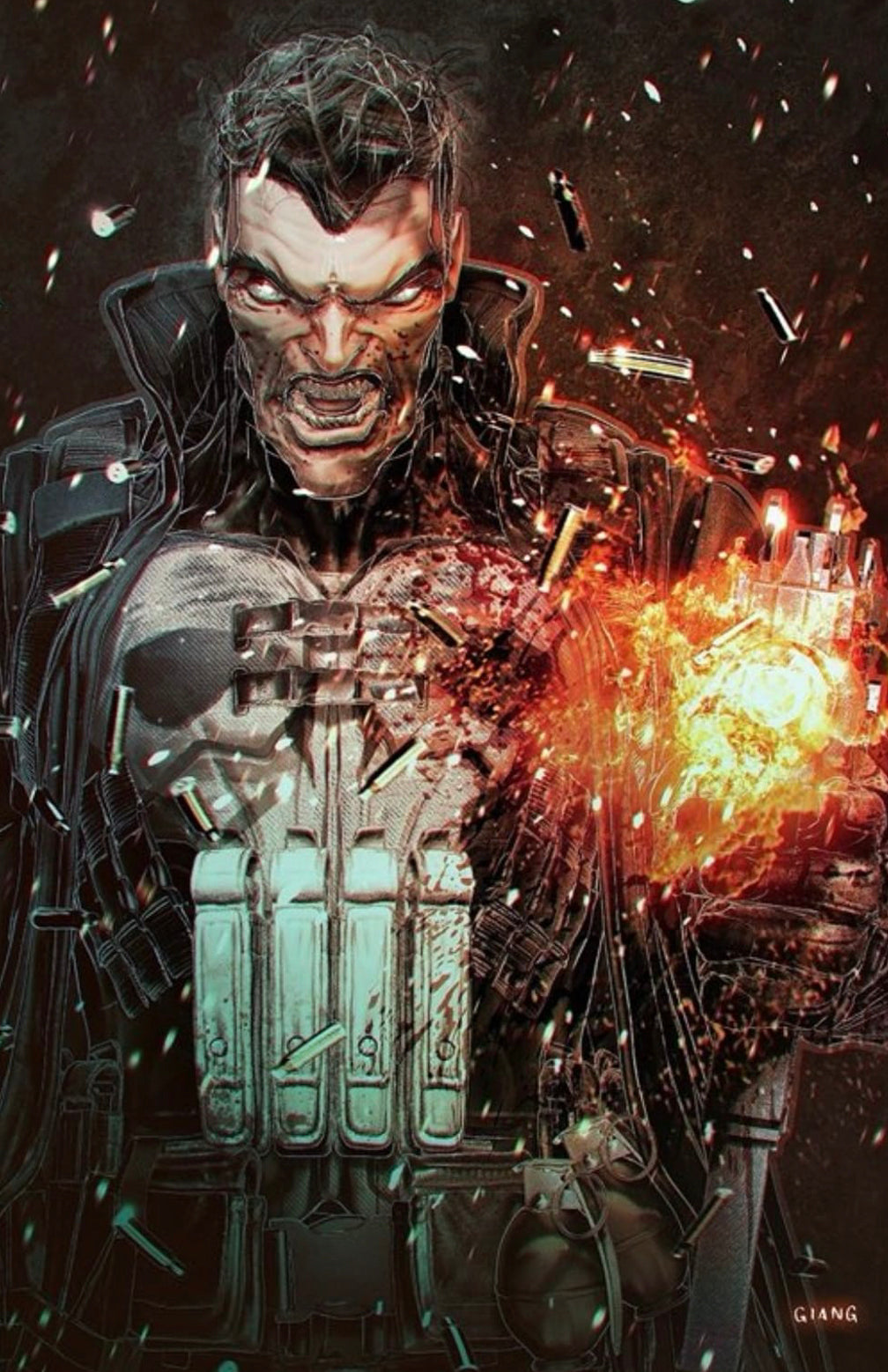 PUNISHER RED BAND #1 - JOHN GIANG VIRGIN VARIANT FANEXPO NEW ORLEANS K