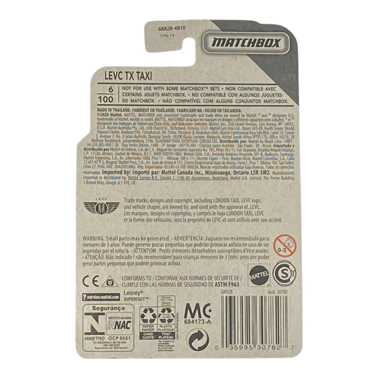 Matchbox Levc TX Taxi - MBX City Series 6/100