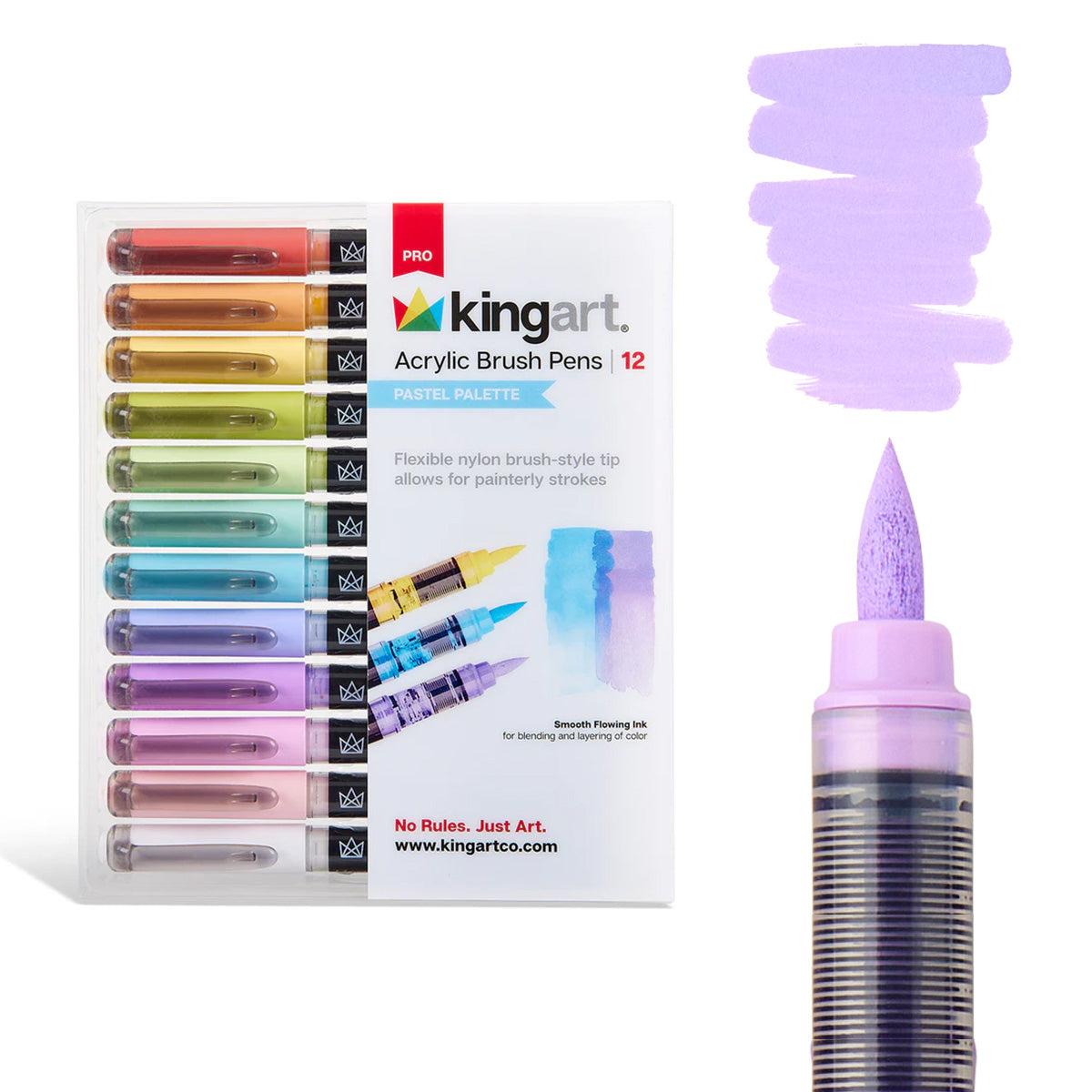 Acrylic Brush Tip Pens 12 Pastel Colors