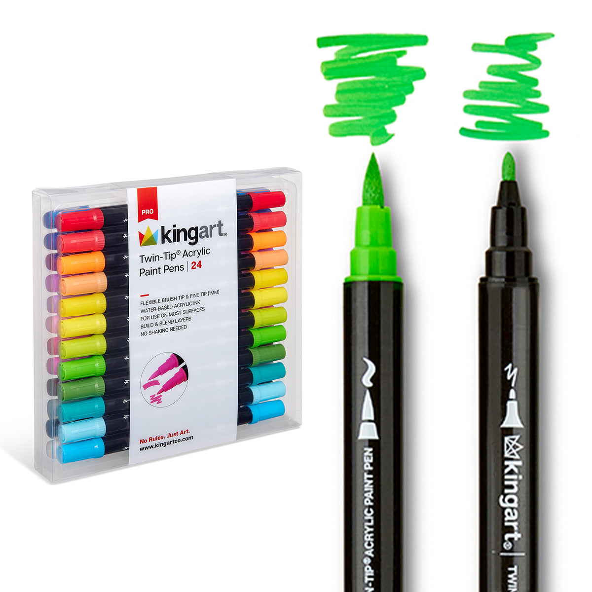 Twin-Tip™ Brush & Fine Acrylic Paint Pens 24 Colors