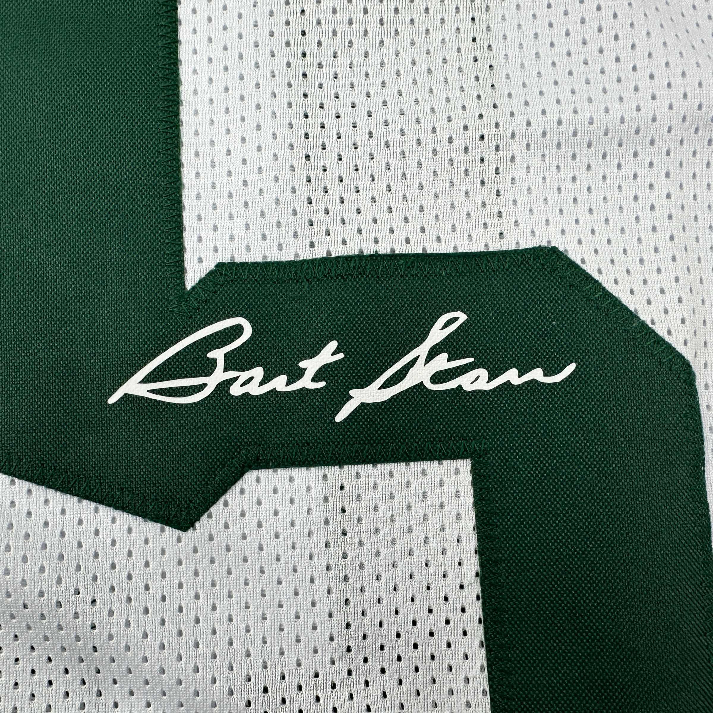 Facsimile Autographed Bart Starr Green Bay White Reprint Laser Auto Football Jersey Size Men's XL