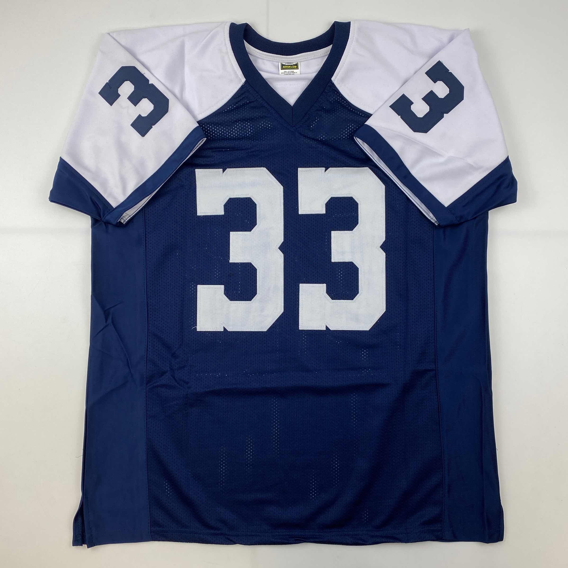 Facsimile Autographed Tony Dorsett Dallas Thanksgiving Day Reprint Laser Auto Football Jersey Size Men's XL