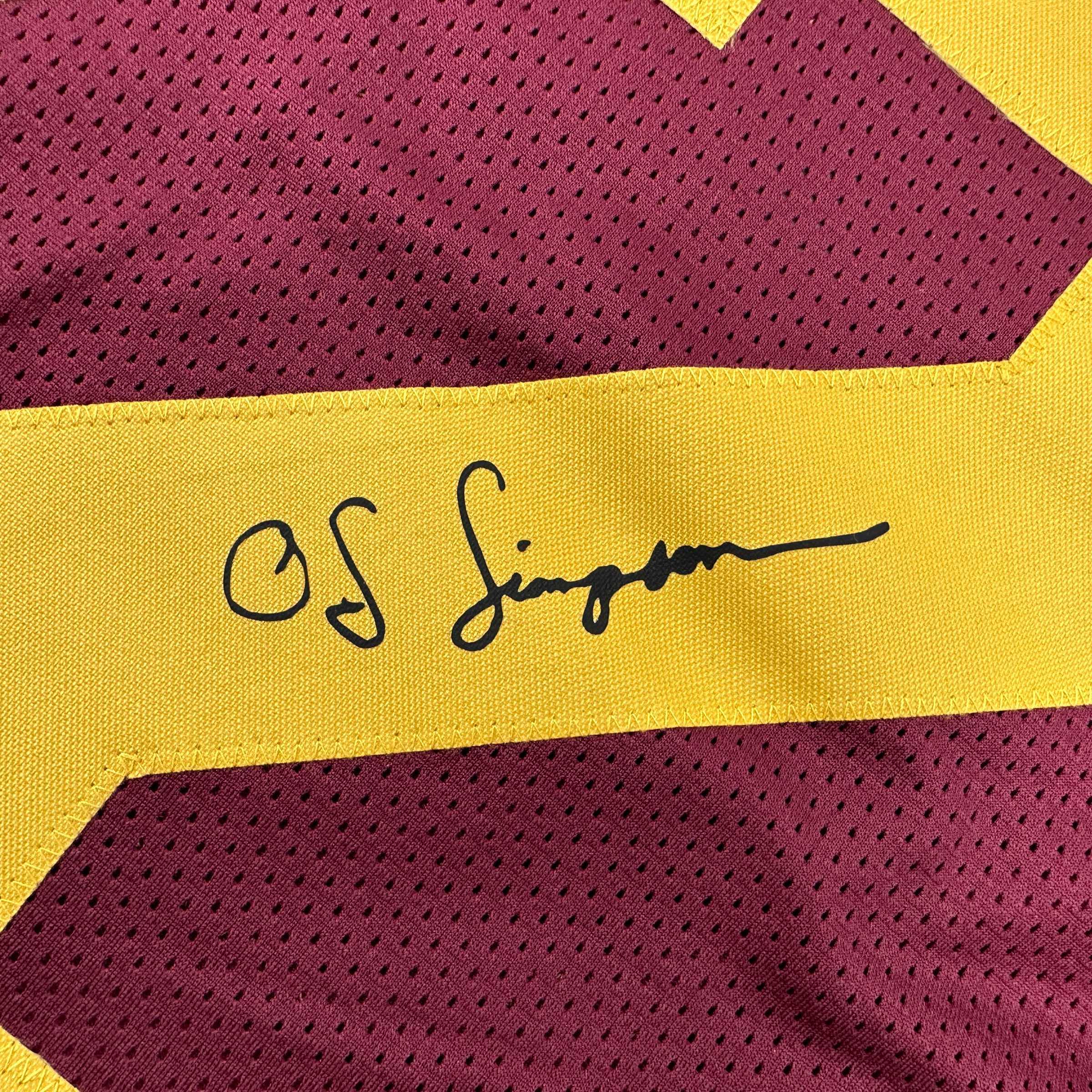 Facsimile Autographed OJ O.J. Simpson USC Maroon Reprint Laser Auto College Football Jersey Size Men's XL