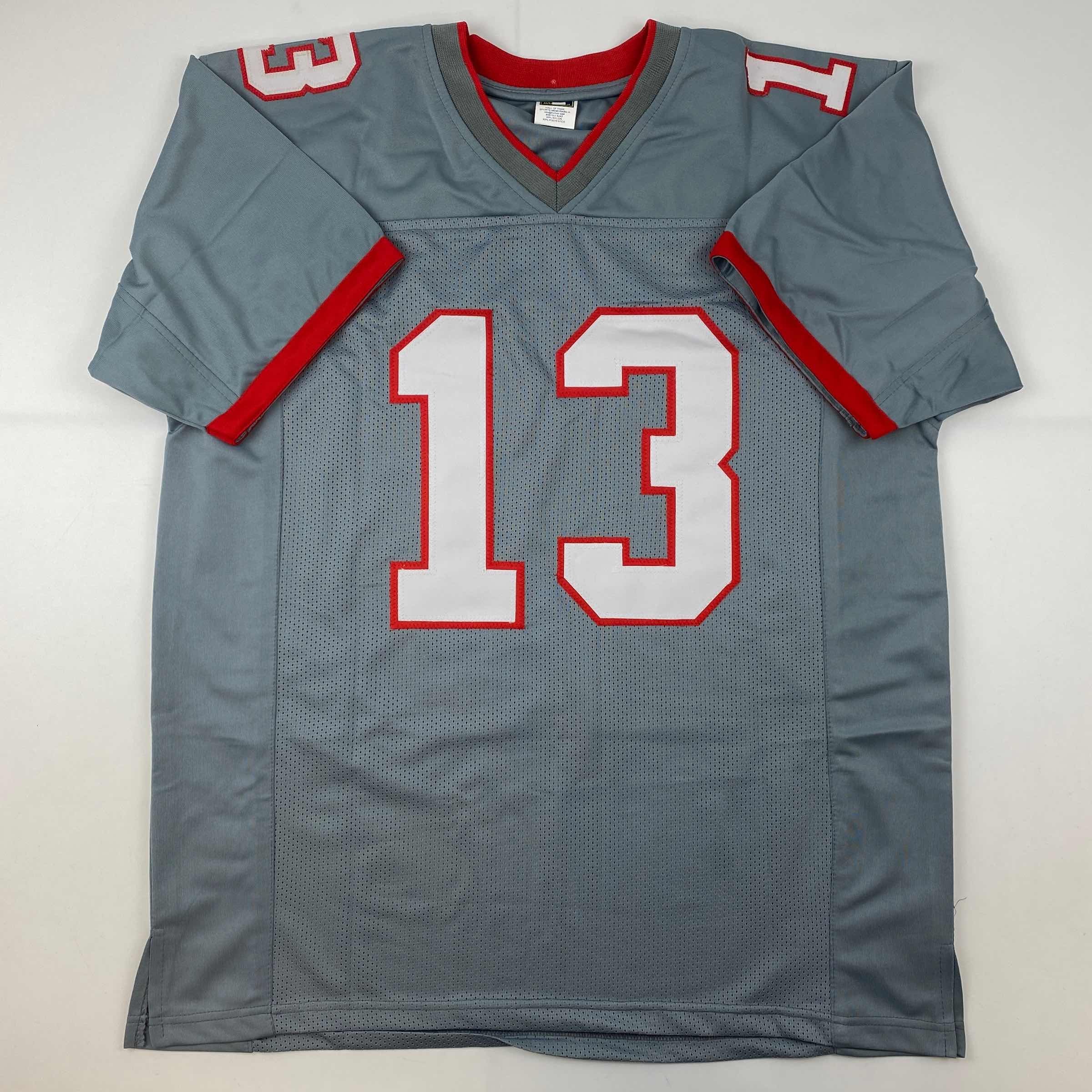 Facsimile Autographed Mike Evans Tampa Bay Grey Pewter Reprint Laser Auto Football Jersey Size Men's XL