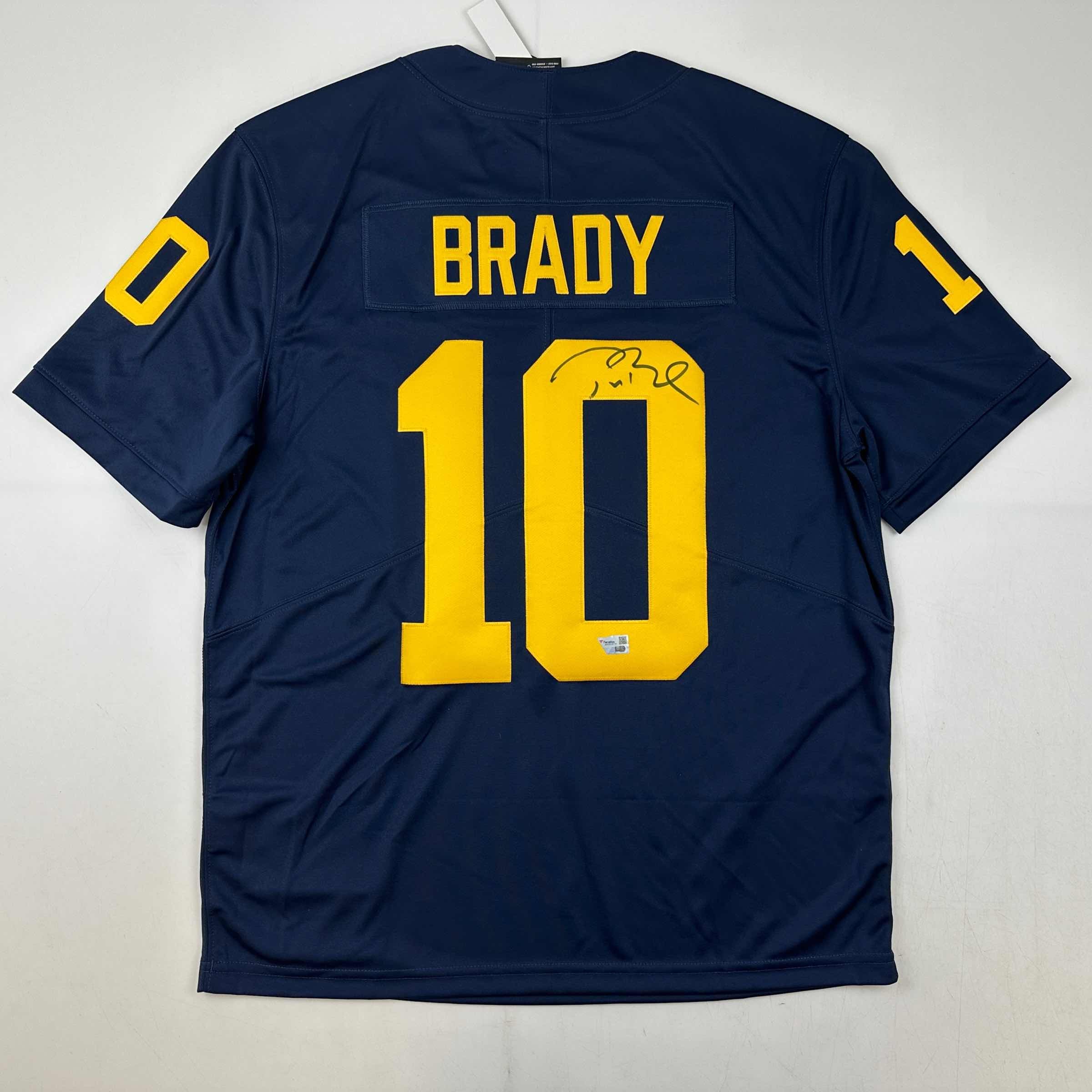 Autographed/Signed Tom Brady Michigan Wolverines Blue Authentic Limite