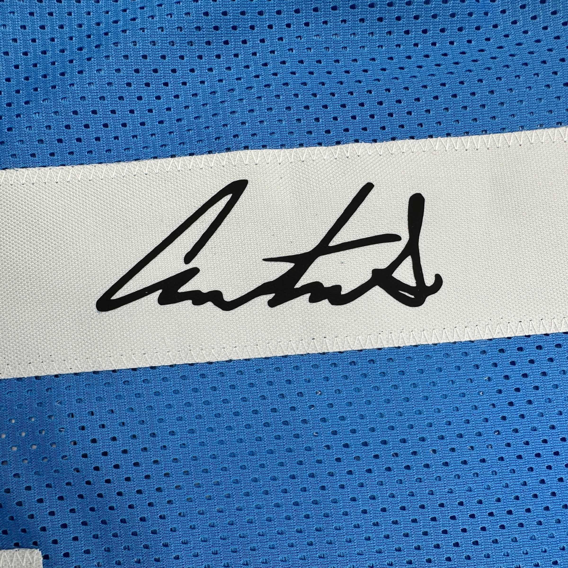 Facsimile Autographed Austin Simmons Ole Miss Blue Reprint Laser Auto College Football Jersey Size Men's XL