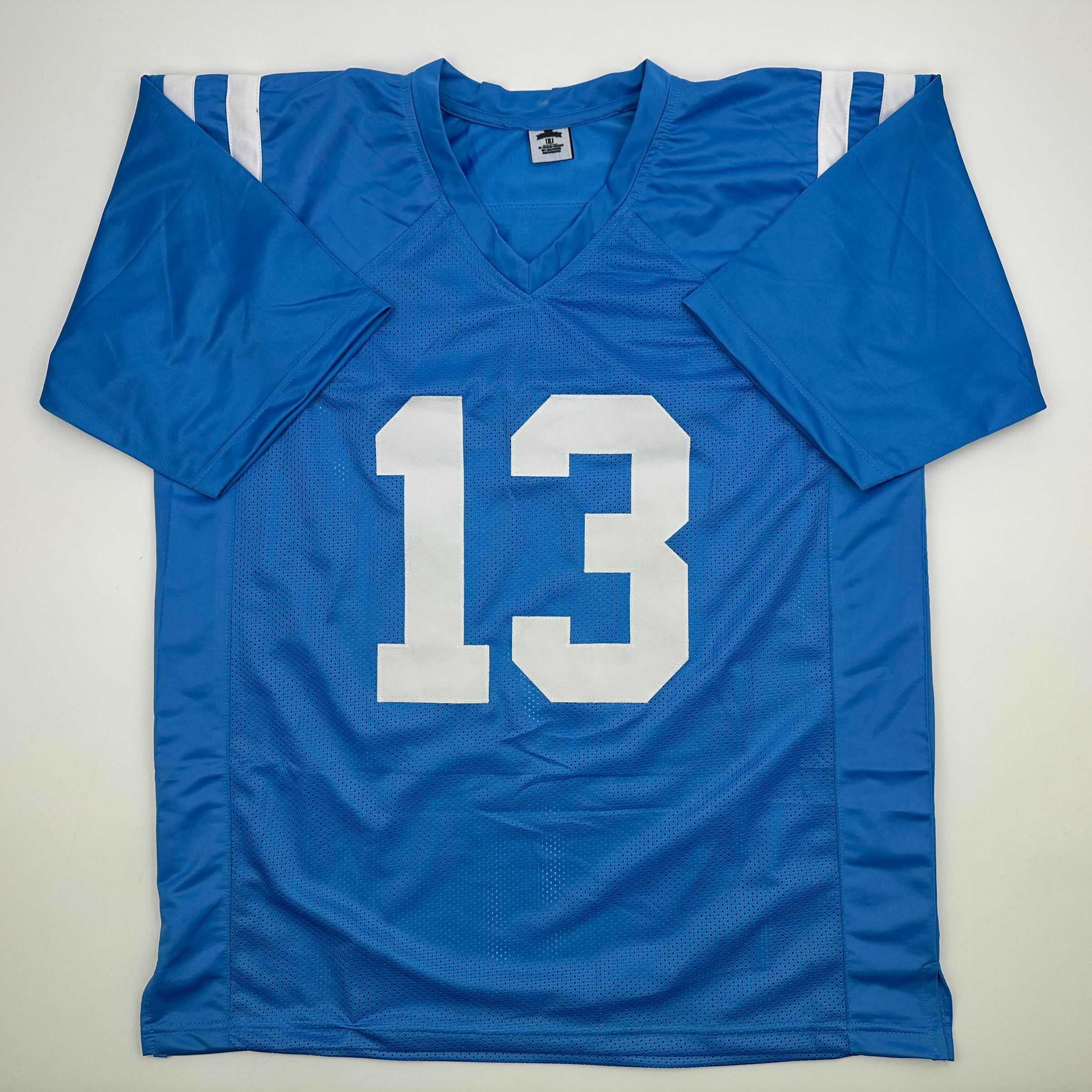 Facsimile Autographed Austin Simmons Ole Miss Blue Reprint Laser Auto College Football Jersey Size Men's XL
