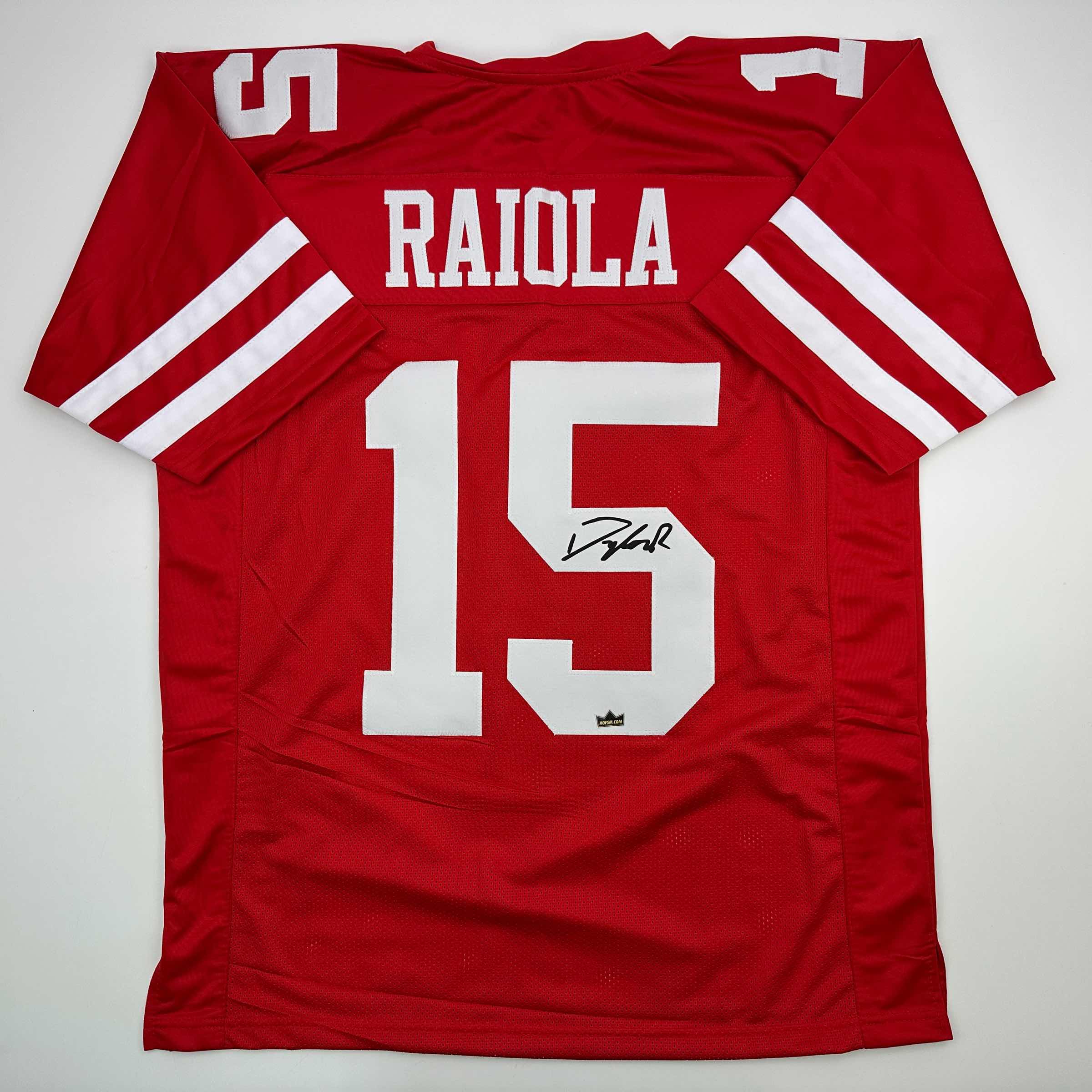 Facsimile Autographed Dylan Raiola Nebraska Red Reprint Laser Auto College Football Jersey Size Men's XL
