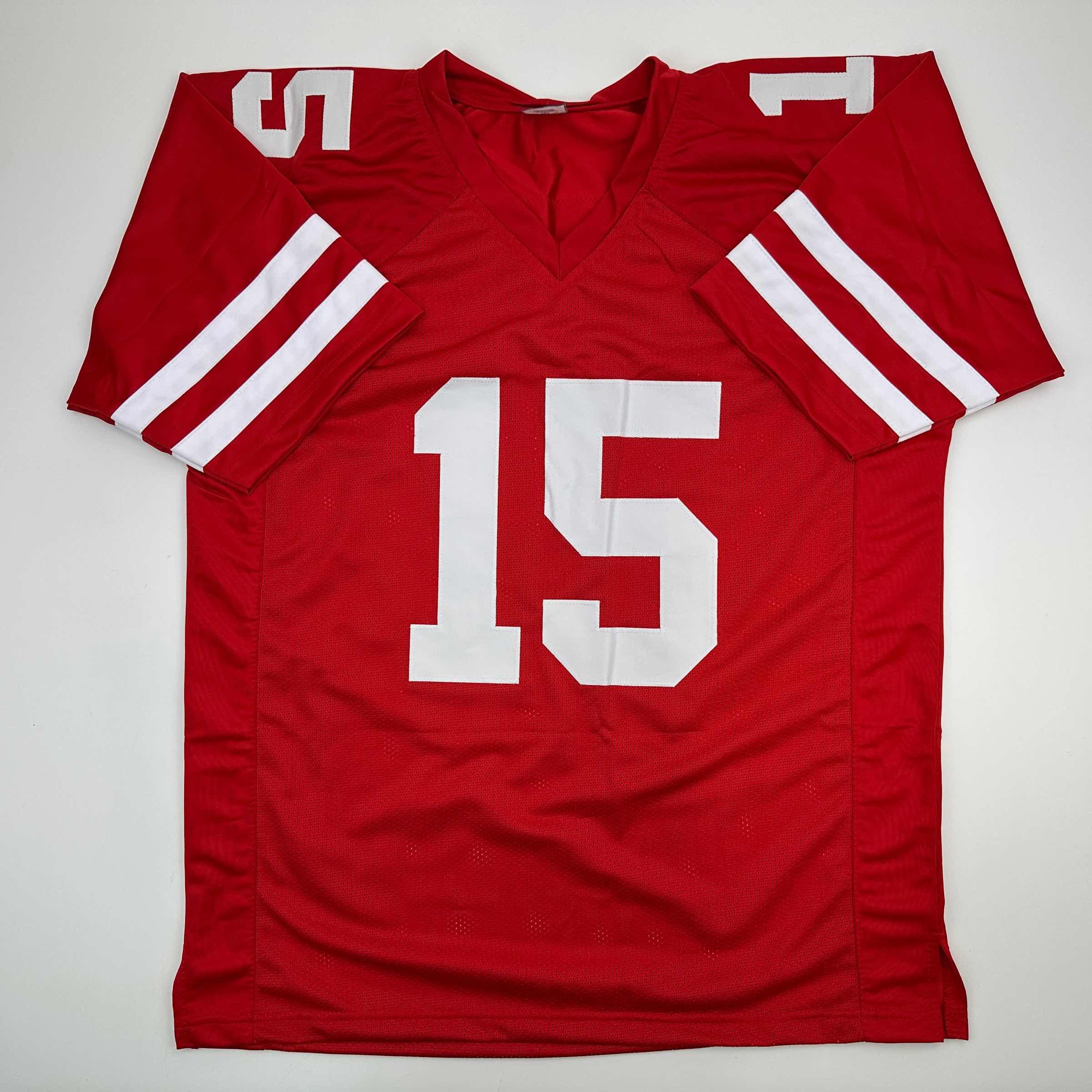 Facsimile Autographed Dylan Raiola Nebraska Red Reprint Laser Auto College Football Jersey Size Men's XL