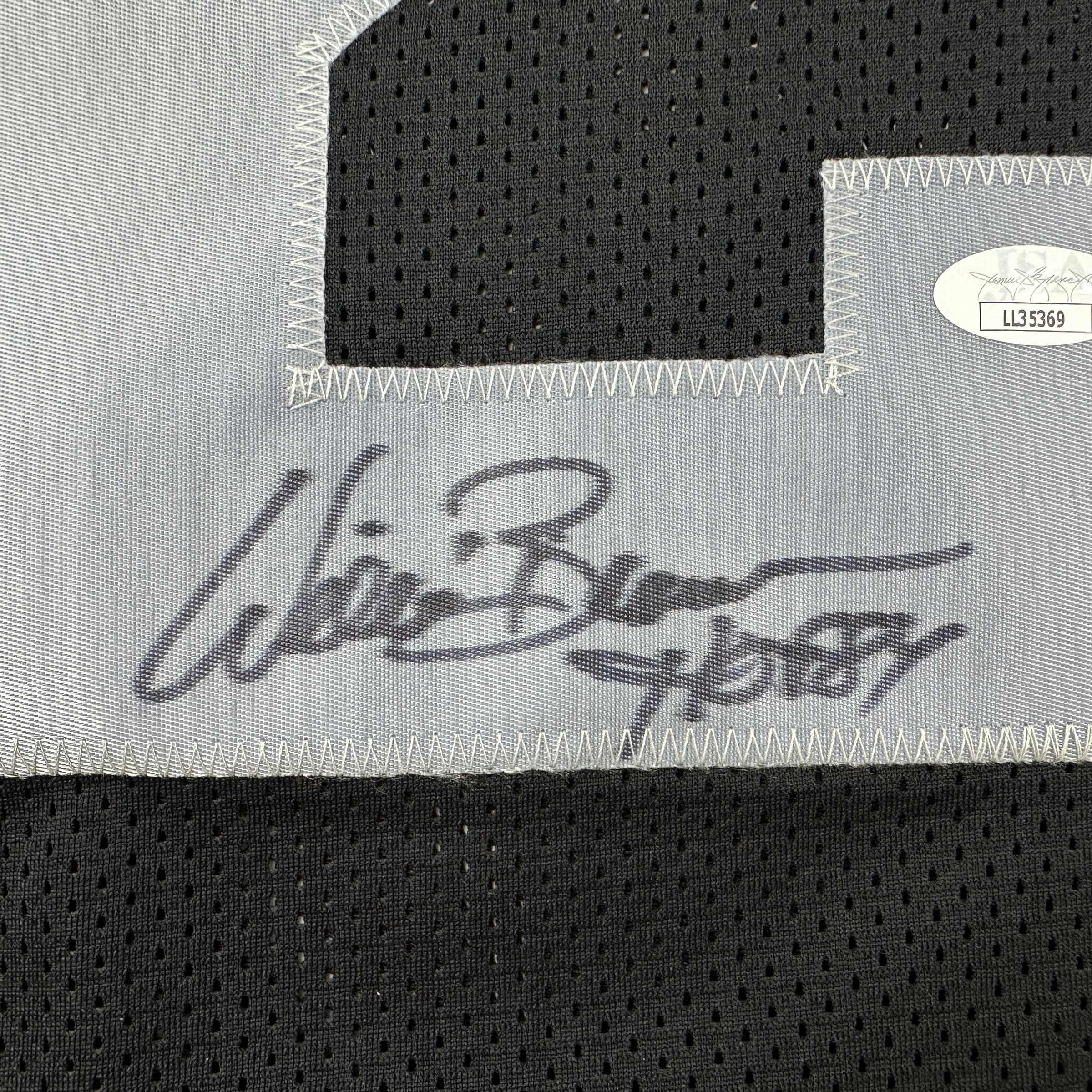 Autographed/Signed Willie Brown HOF 84 Las Vegas Oakland Black Football Jersey JSA COA