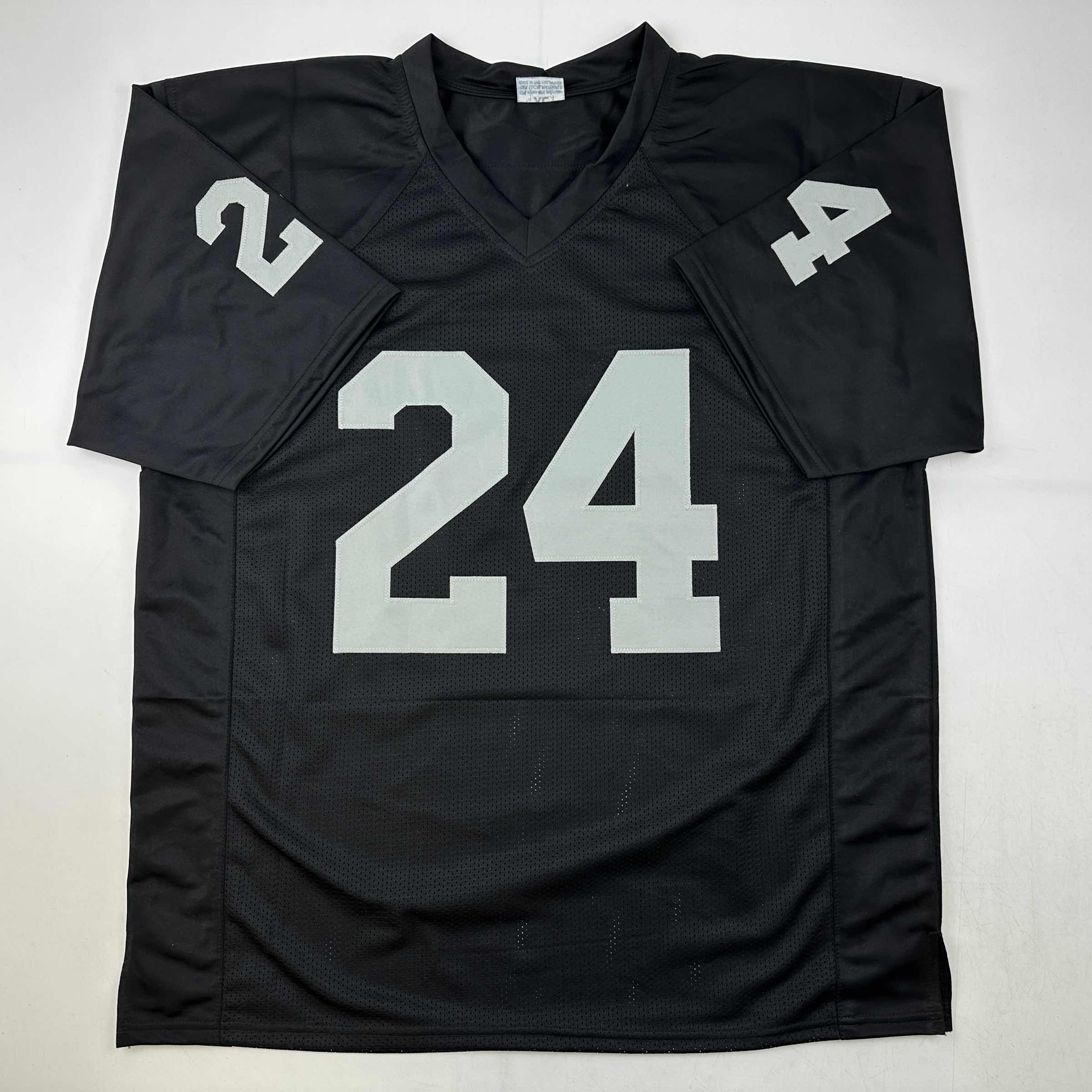 Autographed/Signed Willie Brown HOF 84 Las Vegas Oakland Black Football Jersey JSA COA