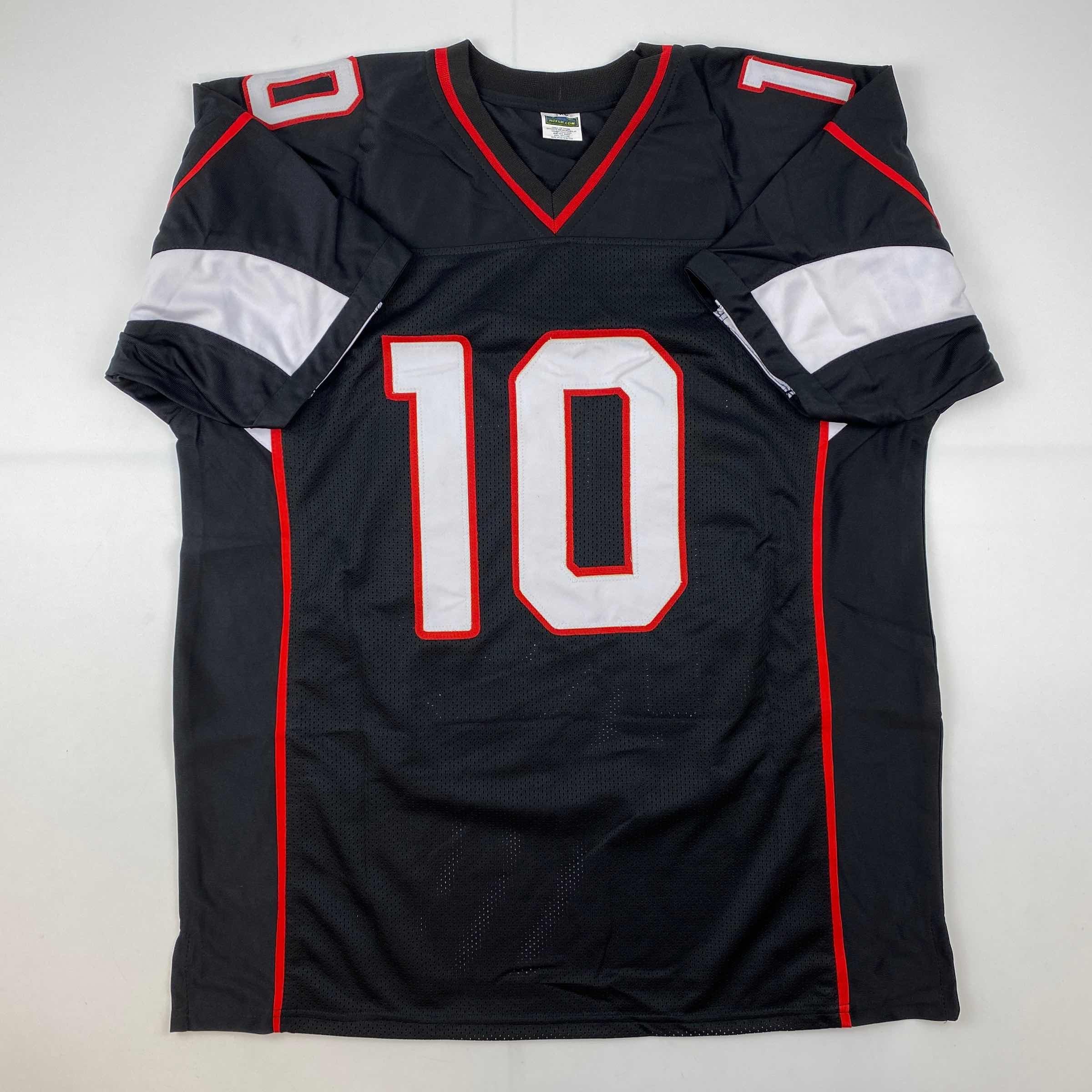 Facsimile Autographed DeAndre Hopkins Arizona Black Reprint Laser Auto Football Jersey Size Men's XL