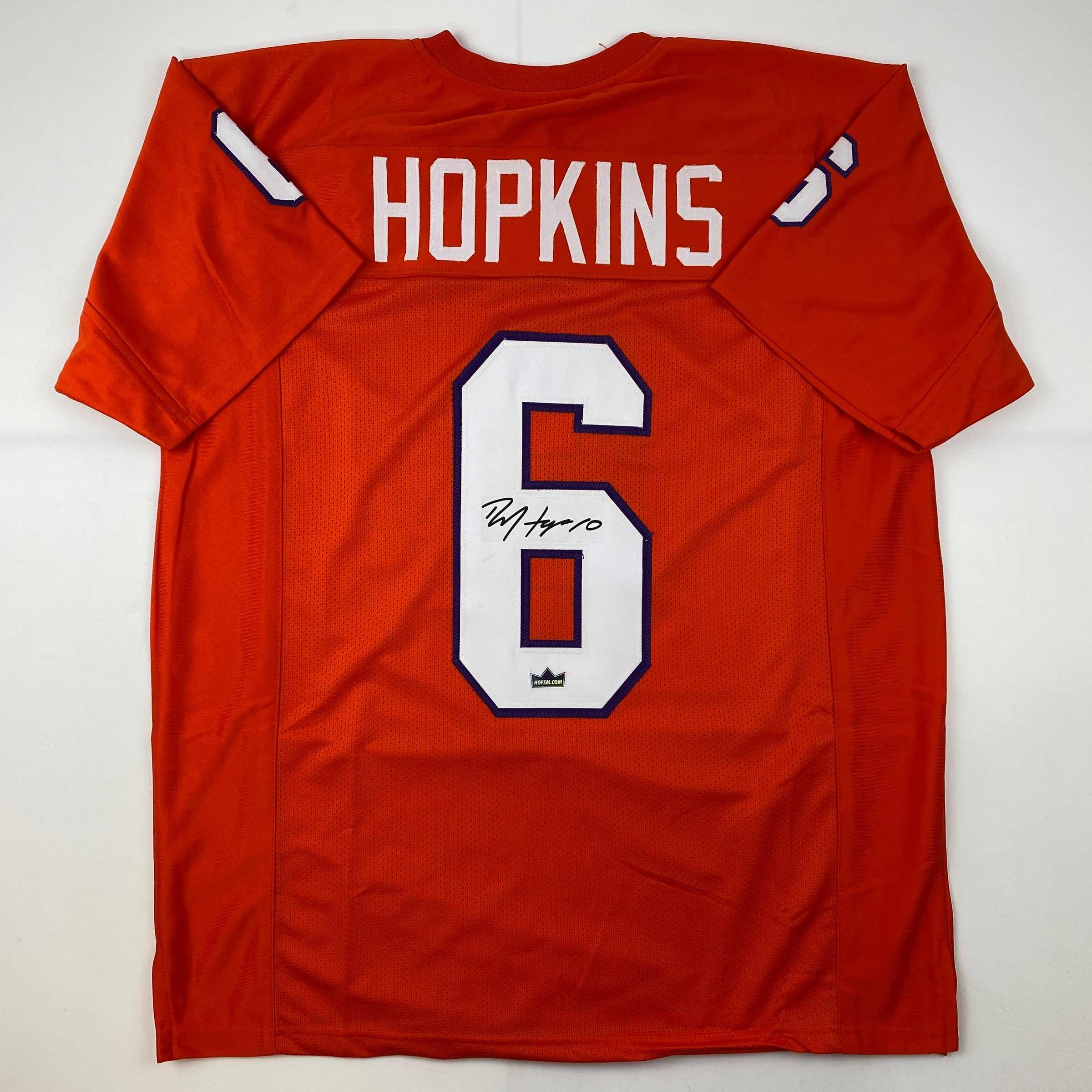 Facsimile Autographed DeAndre Hopkins Clemson Orange Reprint Laser Auto College Football Jersey Size Men's XL