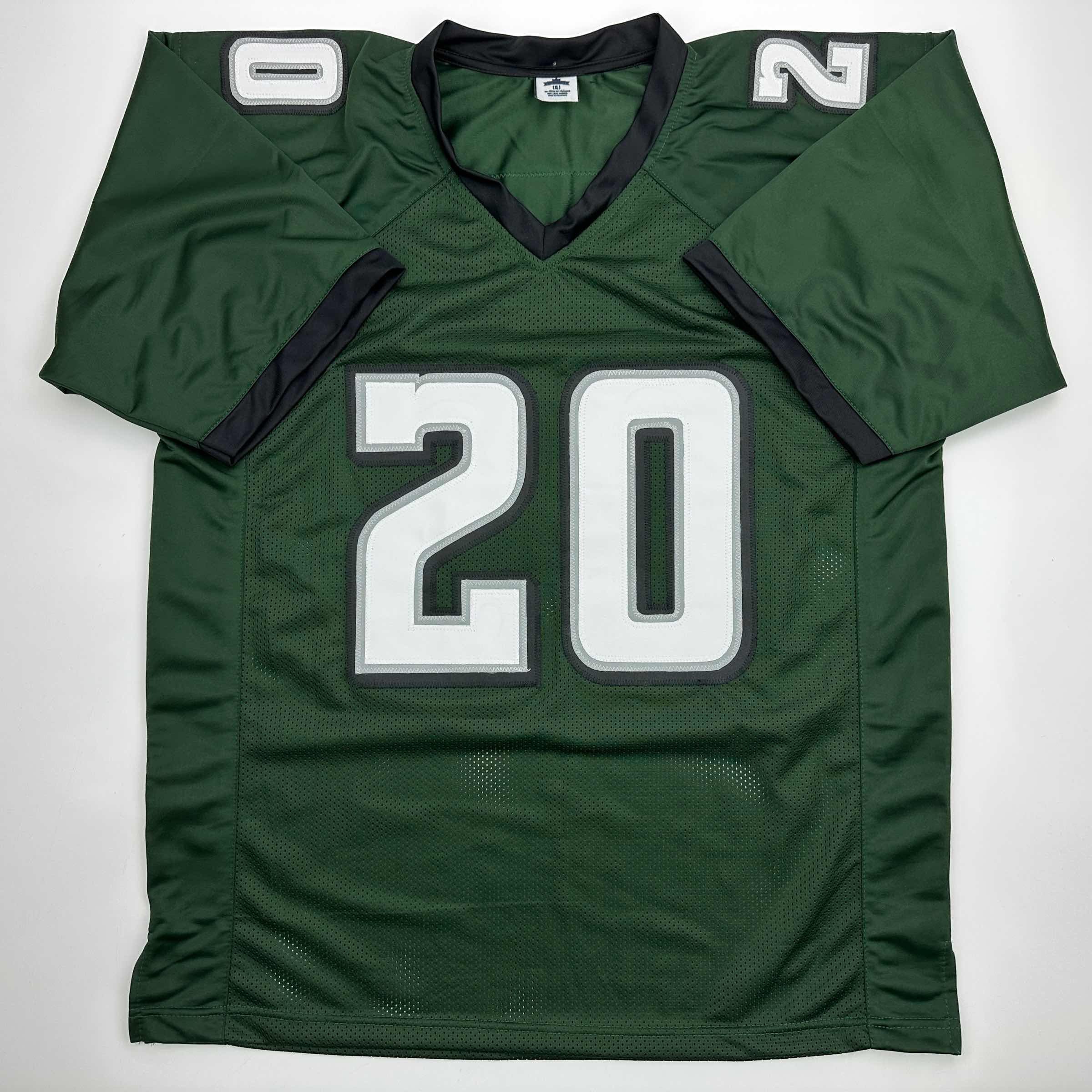 Facsimile Autographed Brian Dawkins Philadelphia Green Reprint Laser Auto Football Jersey Size Men's XL