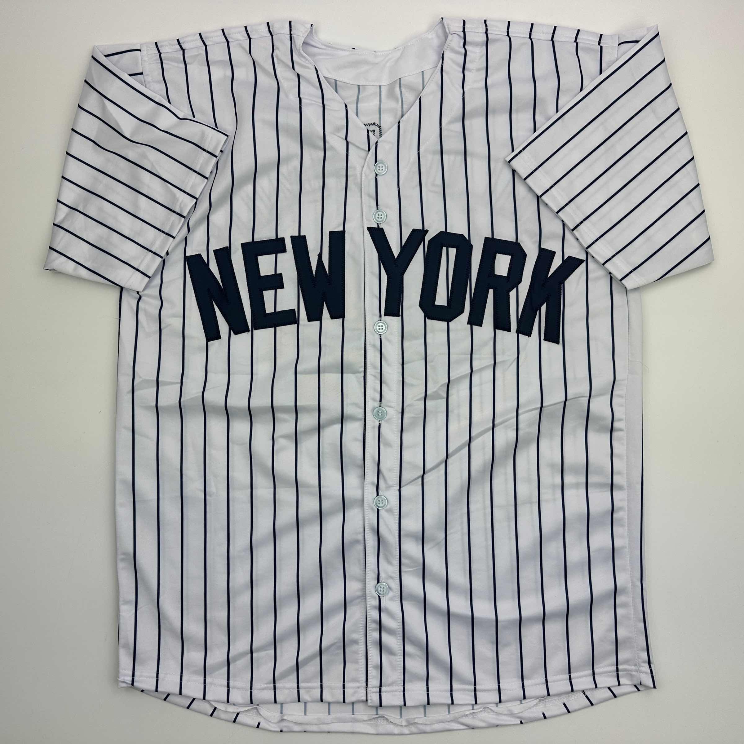 Facsimile Autographed Paul Goldschmidt New York Pinstripe Reprint Laser Auto Baseball Jersey Size Men's XL