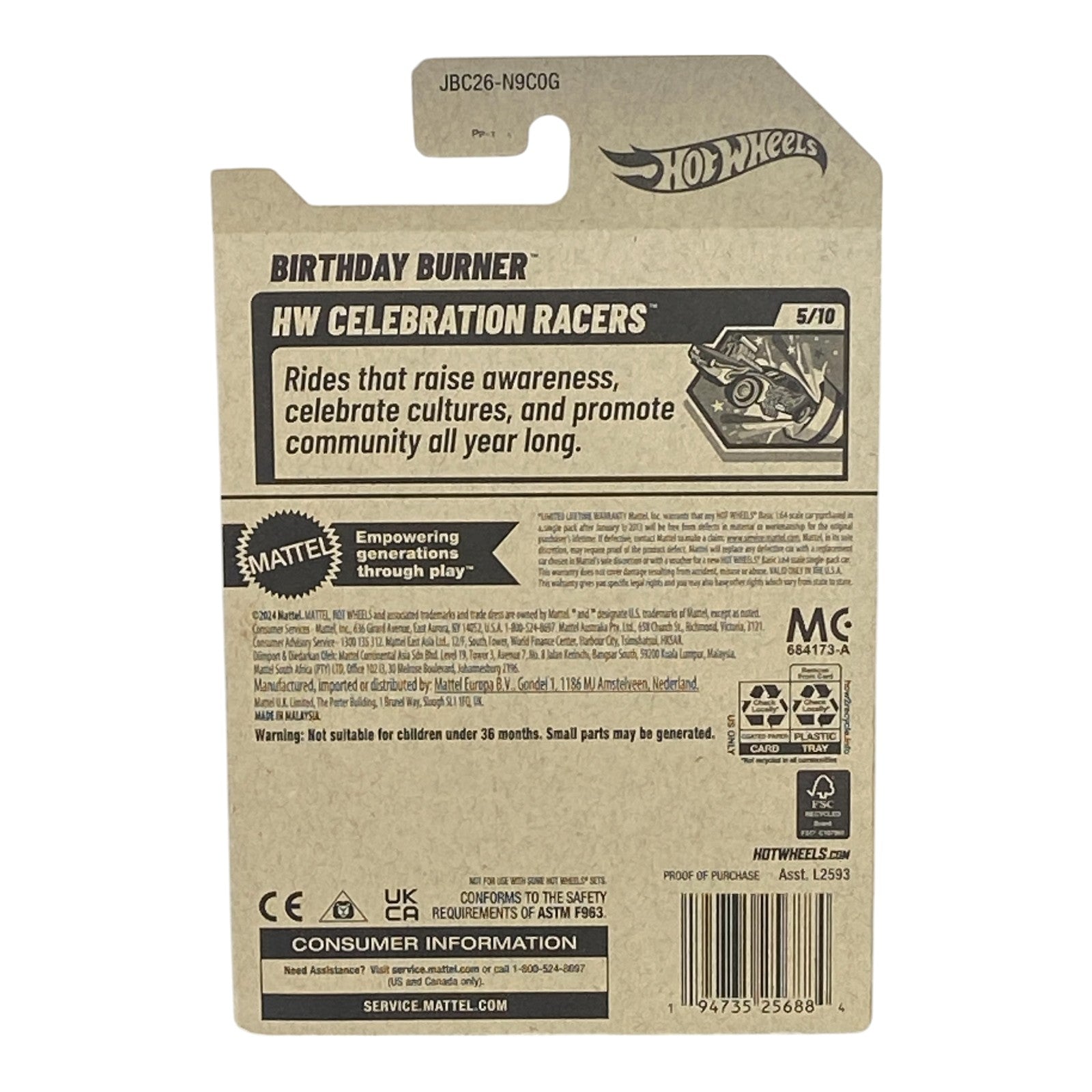 Hot Wheels Birthday Burner - Treasure Hunt - Celebration Racers Series 5/10