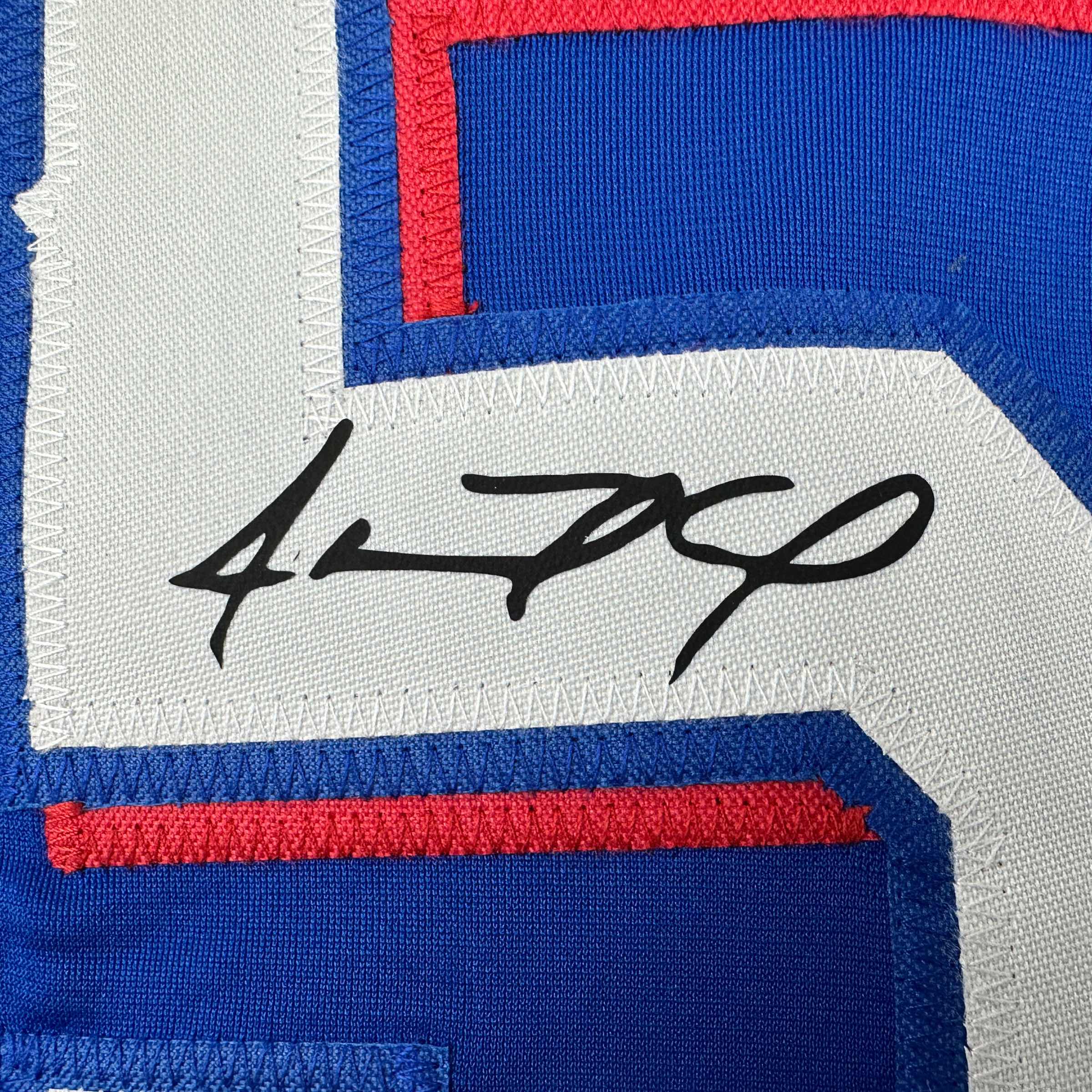 Facsimile Autographed Adolis Garcia Texas Blue Reprint Laser Auto Baseball Jersey Size Men's XL