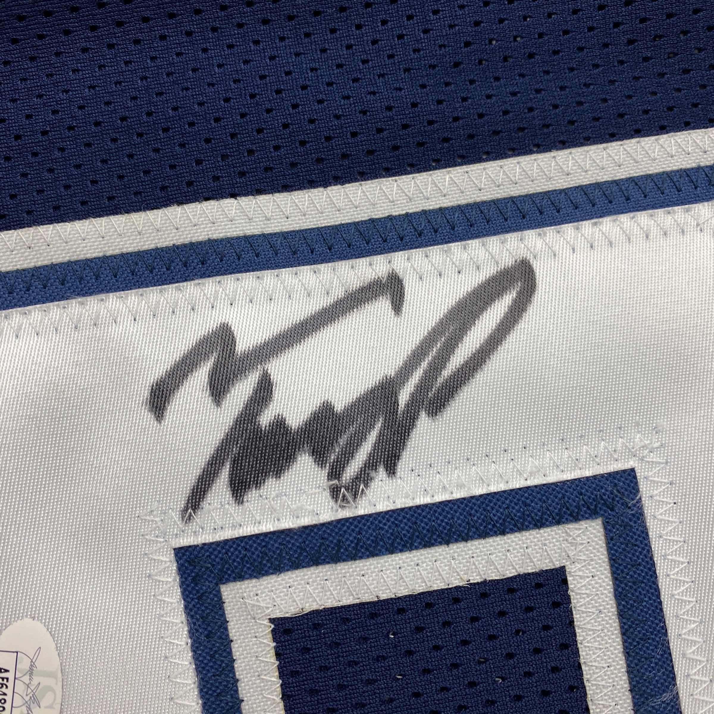 Autographed/Signed Tony Pollard Dallas Blue Football Jersey JSA COA