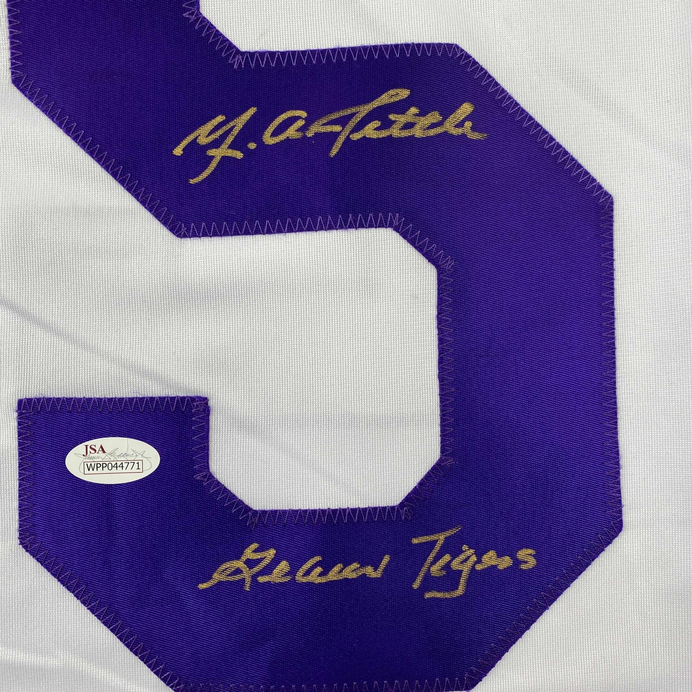 Autographed/Signed YA Y.A. Tittle Inscribed Geaux Tigers LSU White College Football Jersey JSA COA