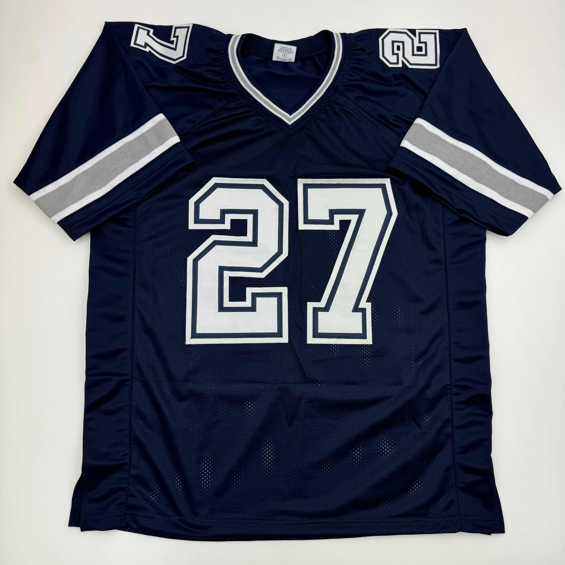 Autographed/Signed Jayron Kearse Dallas Blue Football Jersey JSA COA