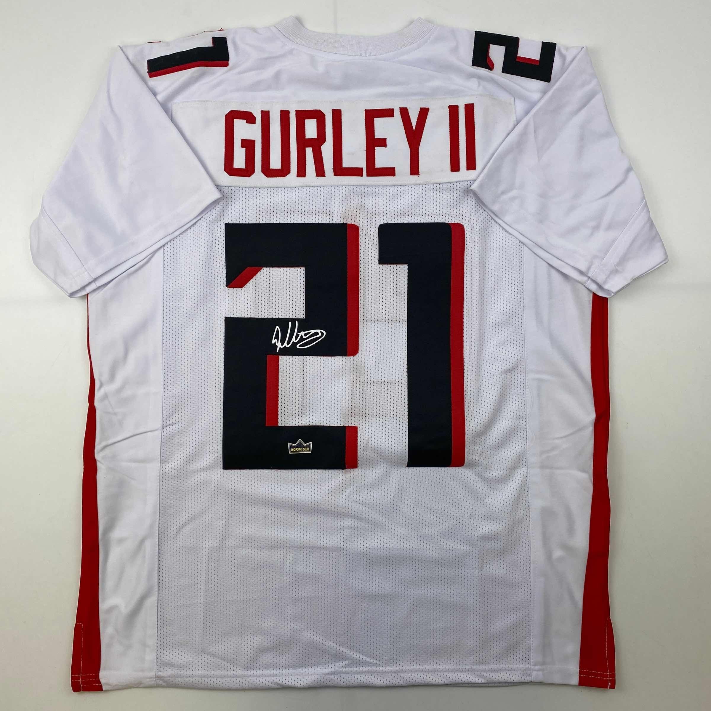 Facsimile Autographed Todd Gurley II Atlanta White Reprint Laser Auto Football Jersey Size Men's XL
