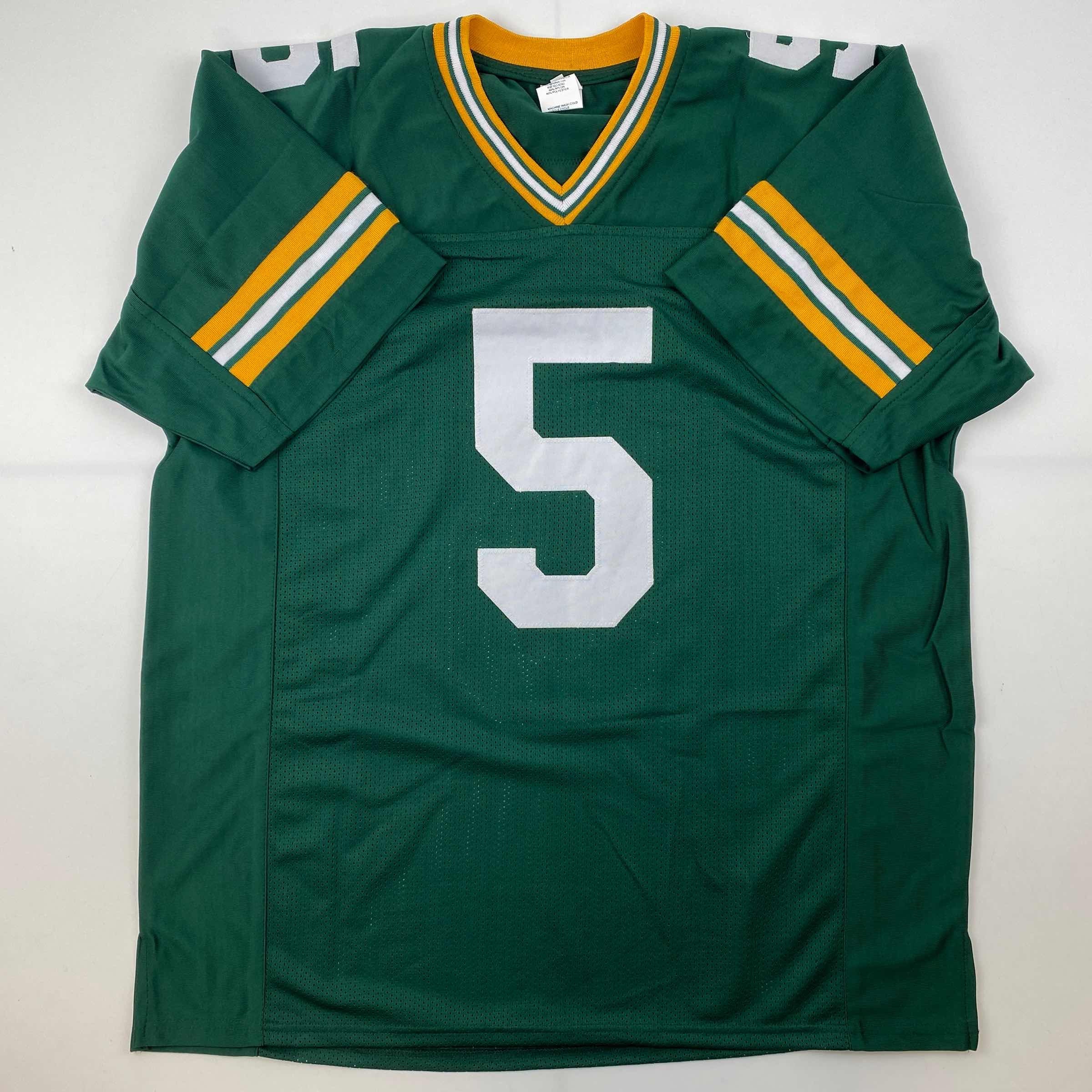 Facsimile Autographed Paul Hornung Green Bay Green Reprint Laser Auto Football Jersey Size Men's XL