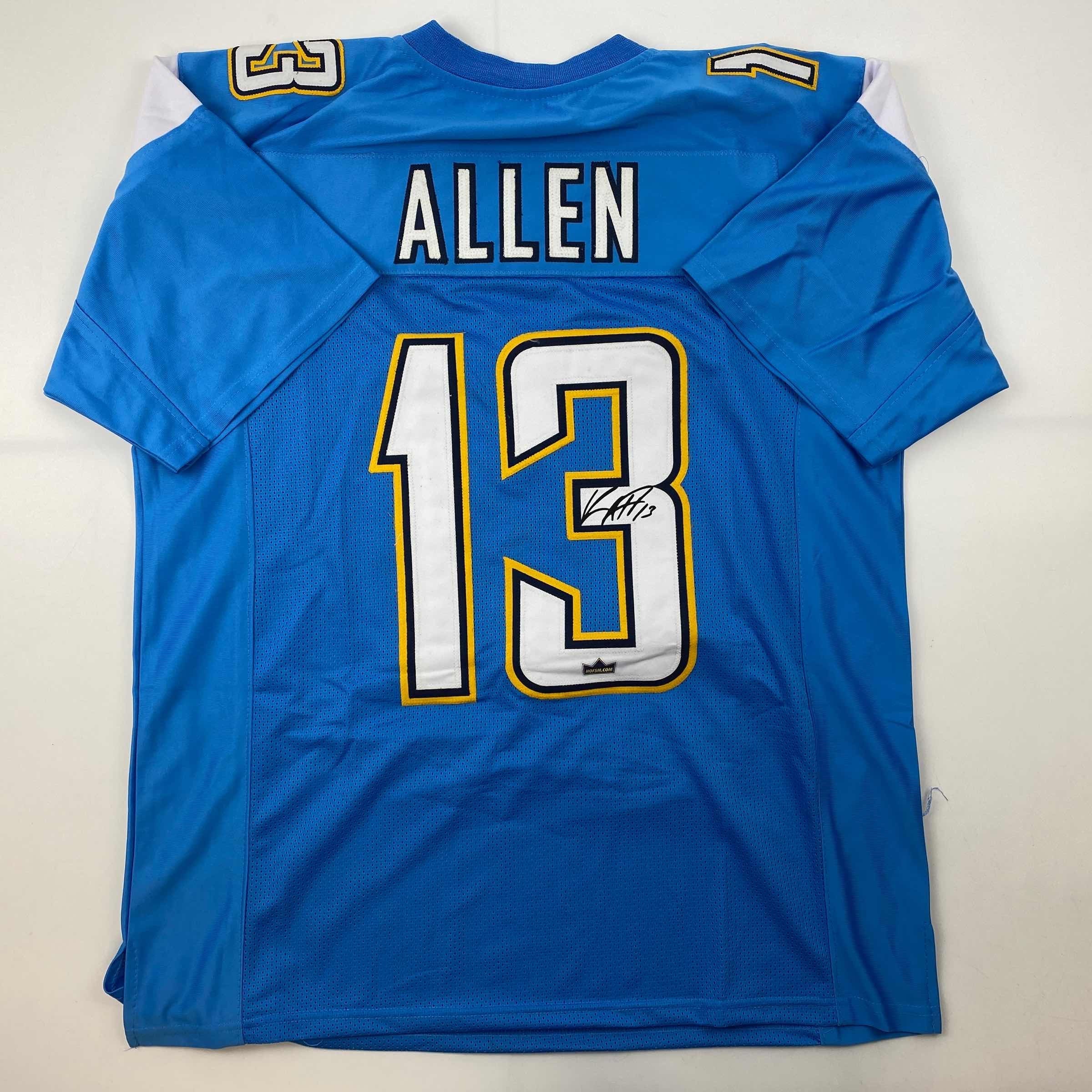 Facsimile Autographed Keenan Allen Los Angeles LA Powder Blue Reprint Laser Auto Football Jersey Size Men's XL