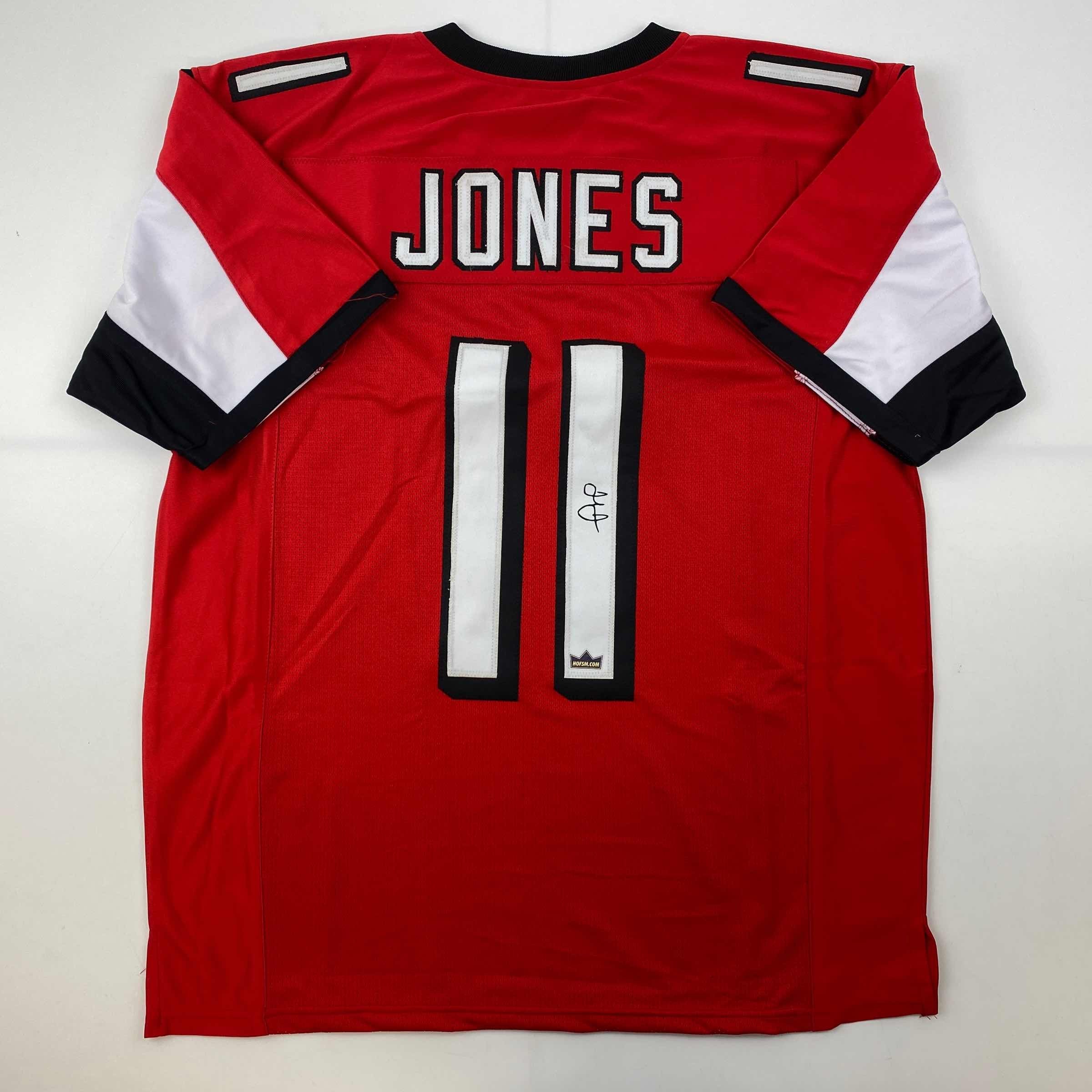 Facsimile Autographed Julio Jones Atlanta Red Reprint Laser Auto Football Jersey Size Men's XL