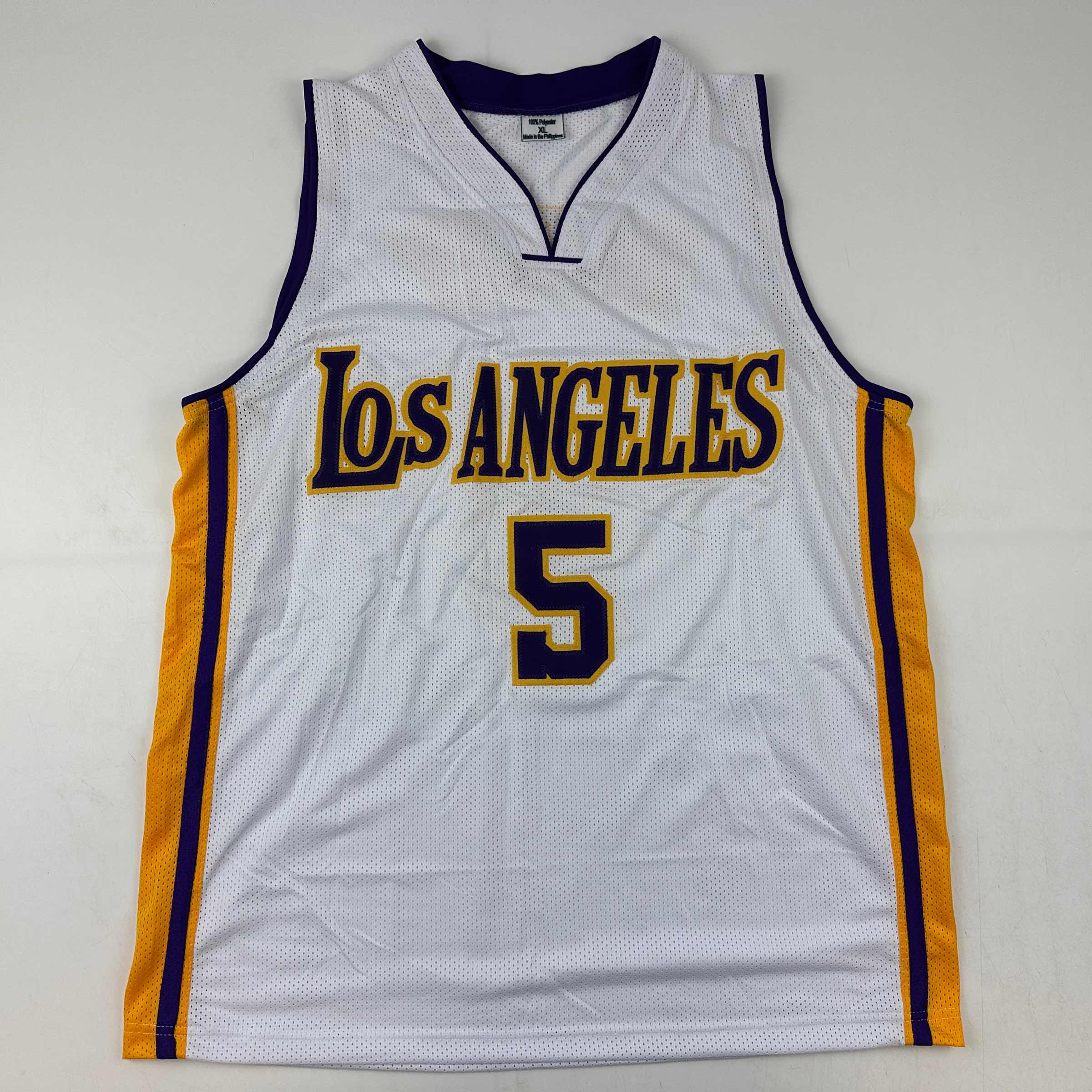 Autographed/Signed Robert Horry Los Angeles LA White Basketball Jersey Beckett BAS COA