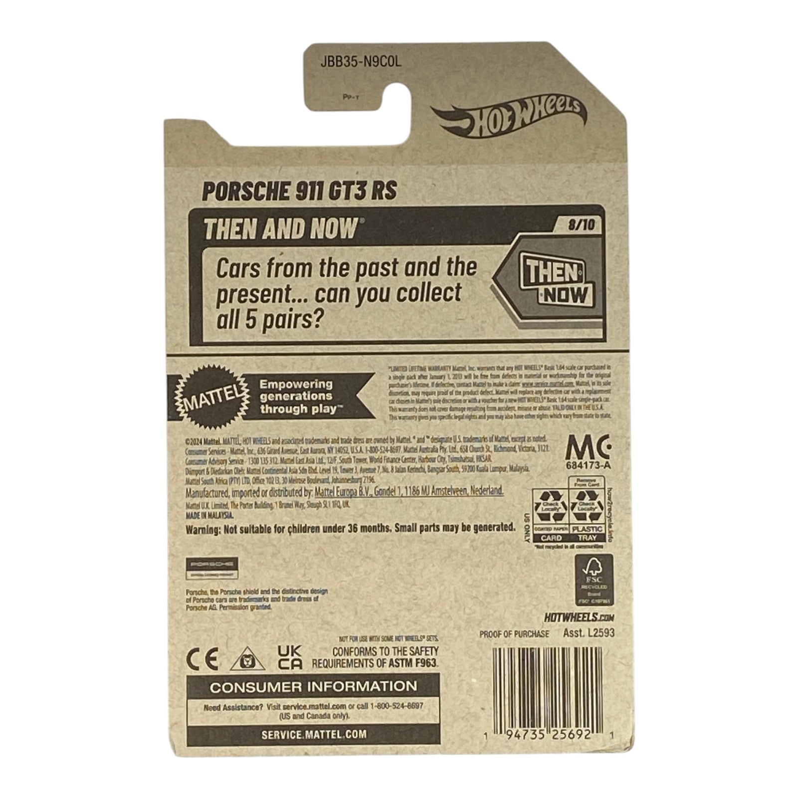 Hot Wheels Porsche 911 GT3 RS - Then and Now Series 8/10