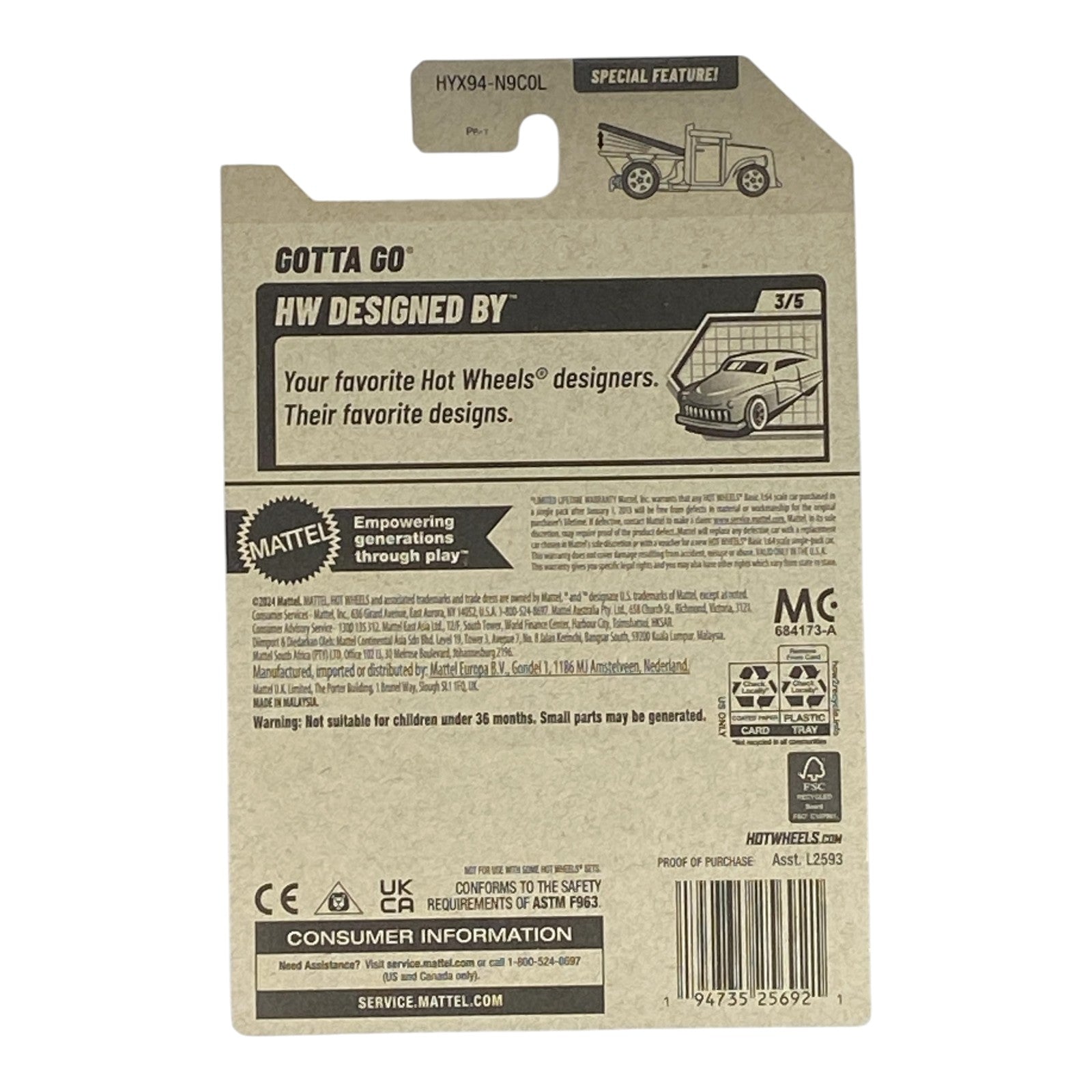 Hot Wheels Gotta Go - Designed By Series 3/5