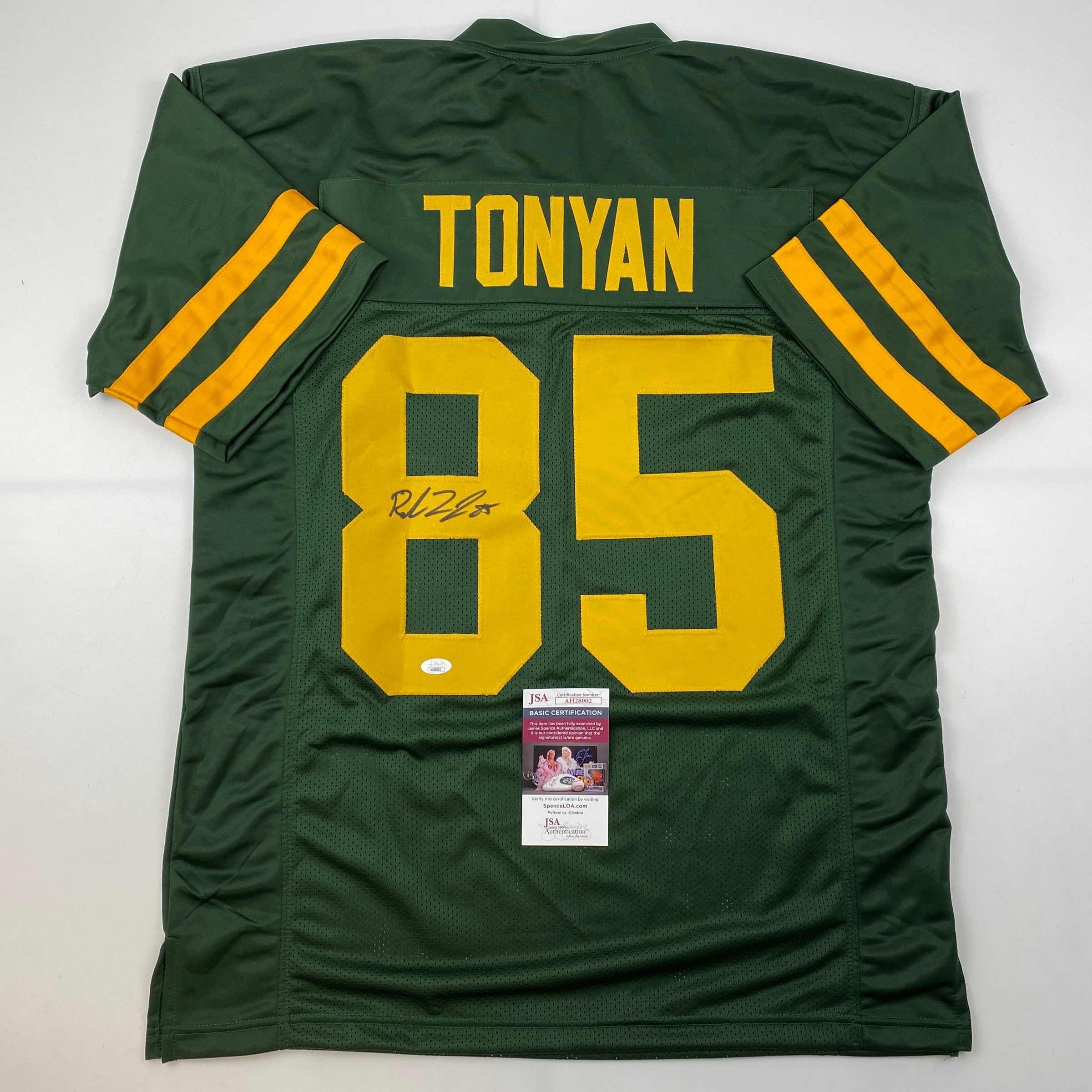 Autographed/Signed Robert Tonyan Green Bay Color Rush Green Football Jersey JSA COA