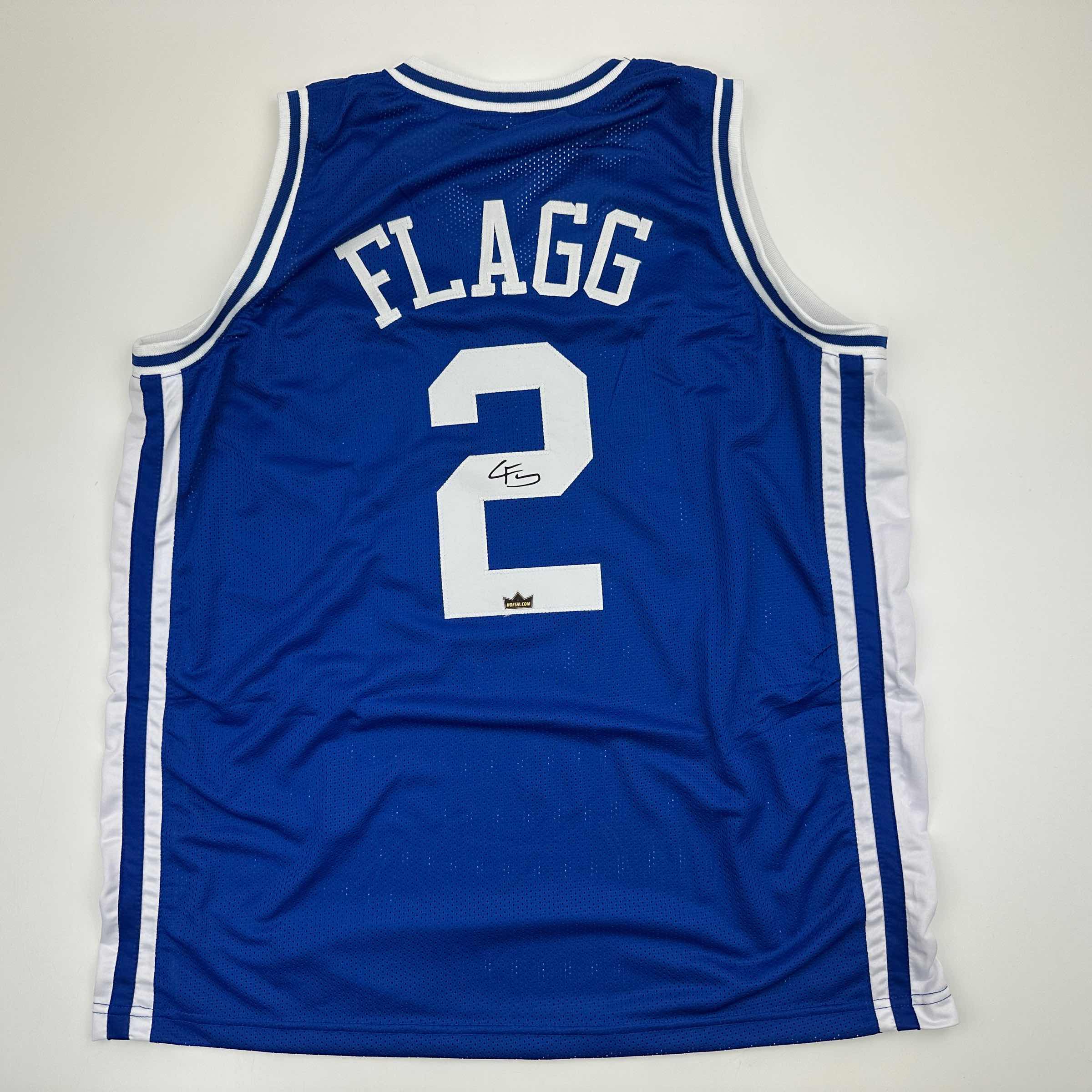 Facsimile Autographed Cooper Flagg Duke Blue Reprint Laser Auto College Basketball Jersey Size Men's XL