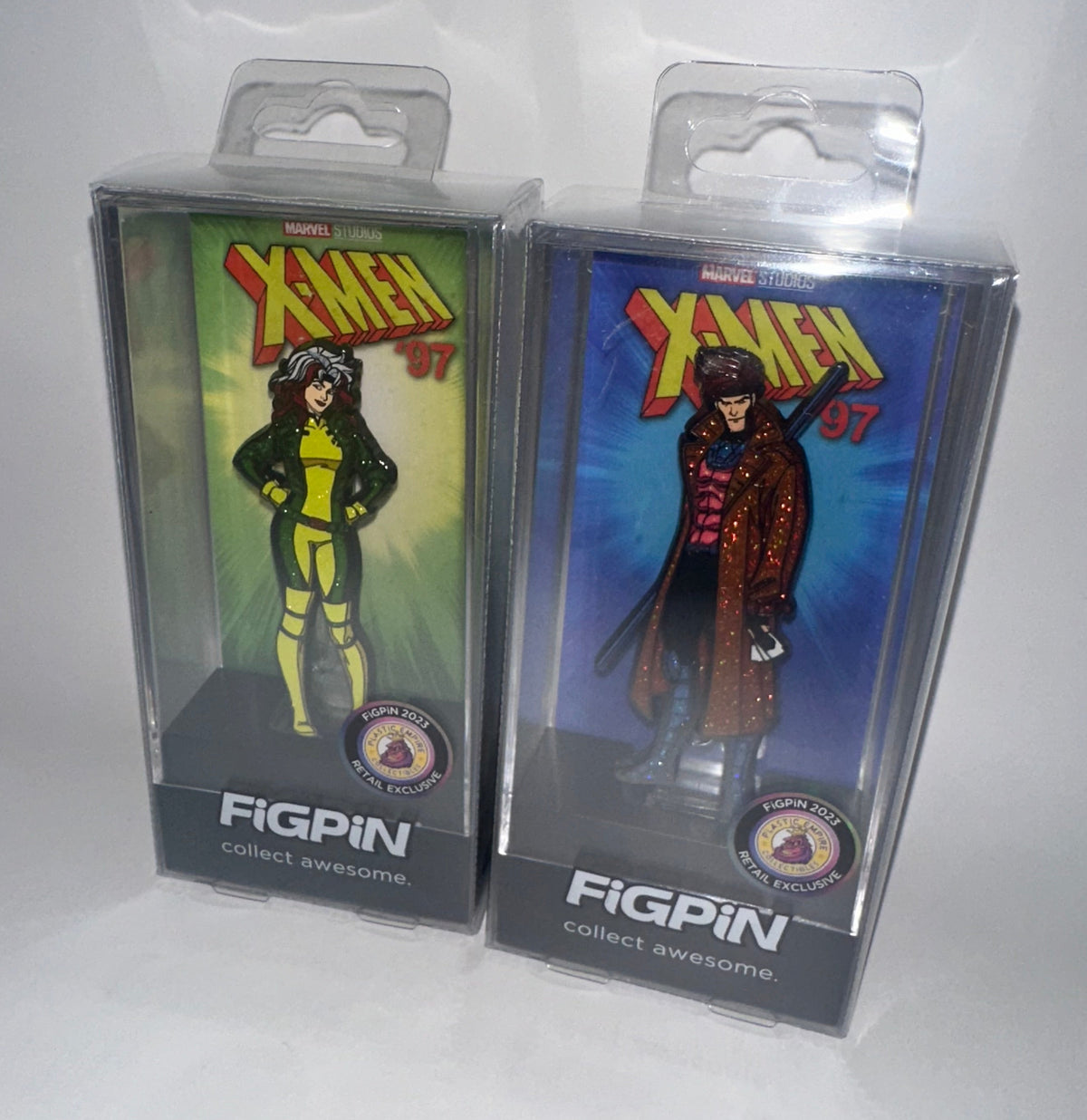 FiGPiN X-MEN 97- ROGUE AND GAMBIT GLITTER VARIANT ENAMEL PIN SET