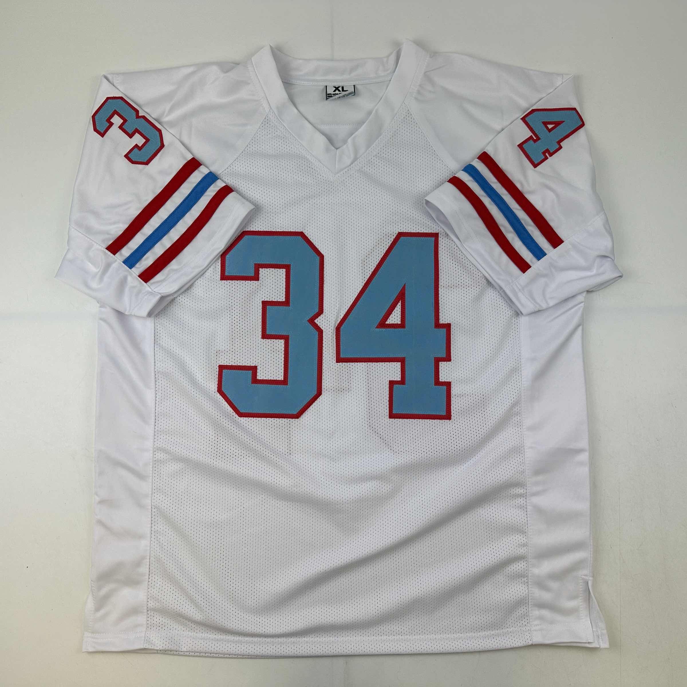 Facsimile Autographed Earl Campbell Houston White Reprint Laser Auto Football Jersey Size Men's XL