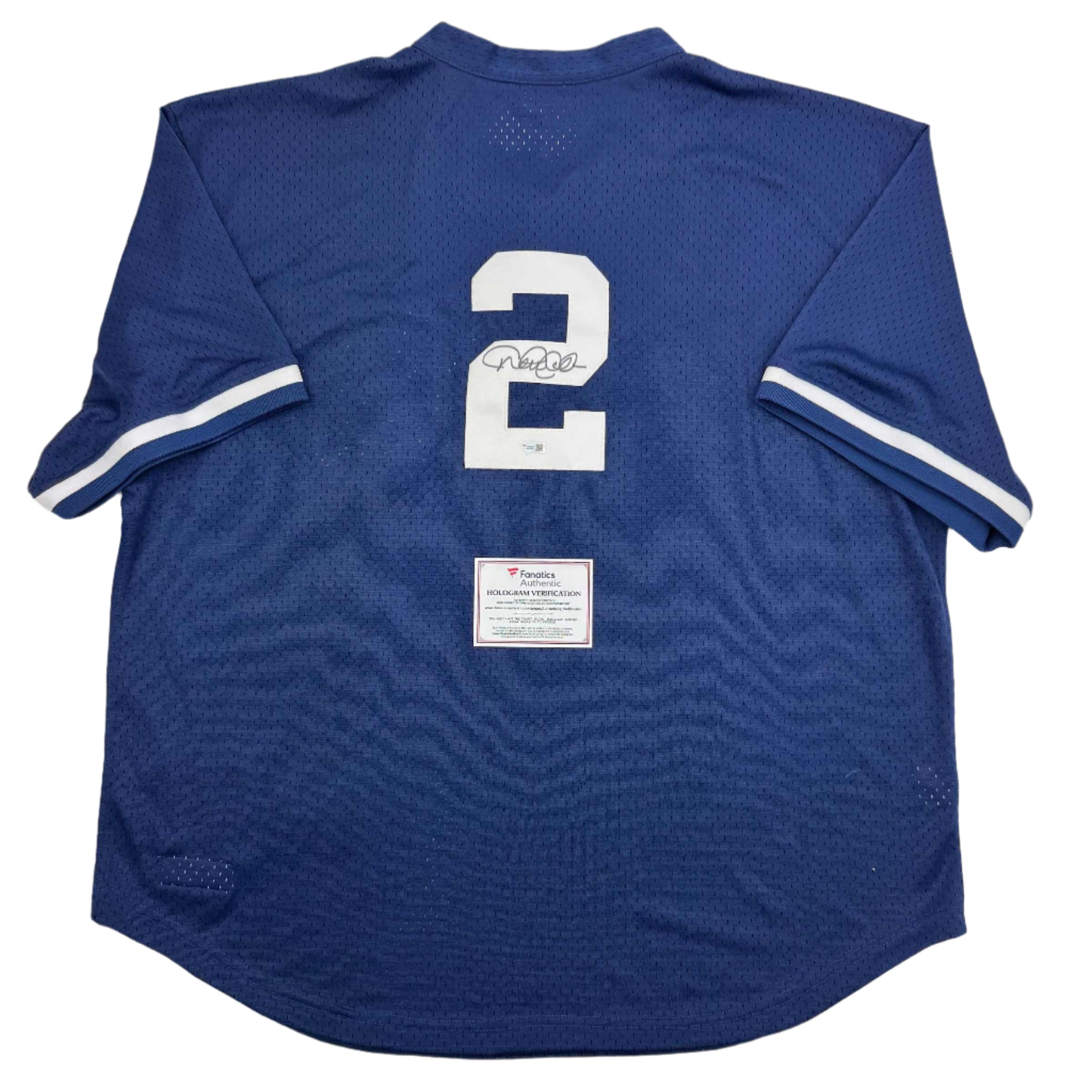 Autographed/Signed Derek Jeter New York Yankees Blue Mitchell & Ness Baseball Jersey Fanatics COA