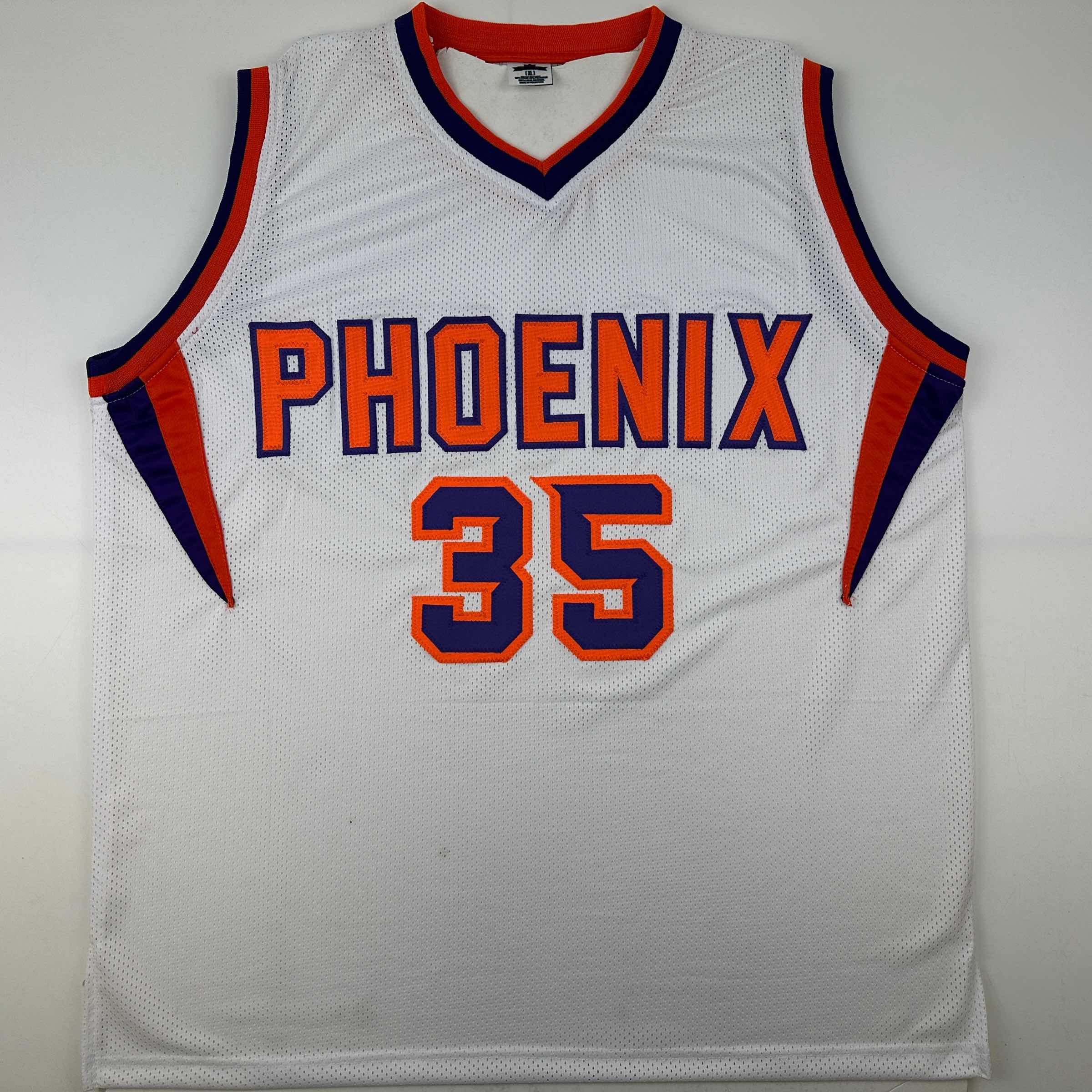 Facsimile Autographed Kevin Durant Phoenix White Reprint Laser Auto Basketball Jersey Size Men's XL