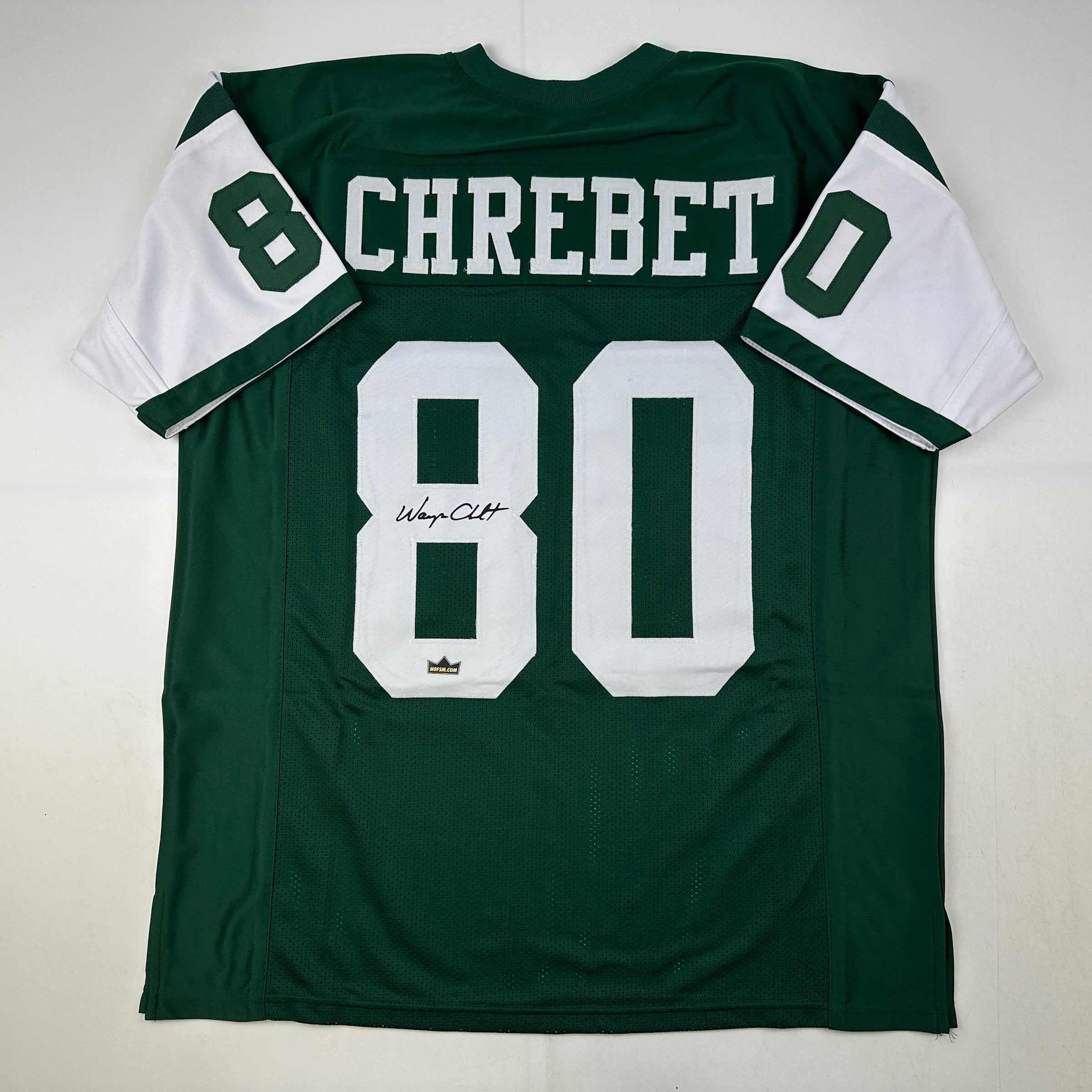 Facsimile Autographed Wayne Chrebet New York Green Reprint Laser Auto Football Jersey Size Men's XL