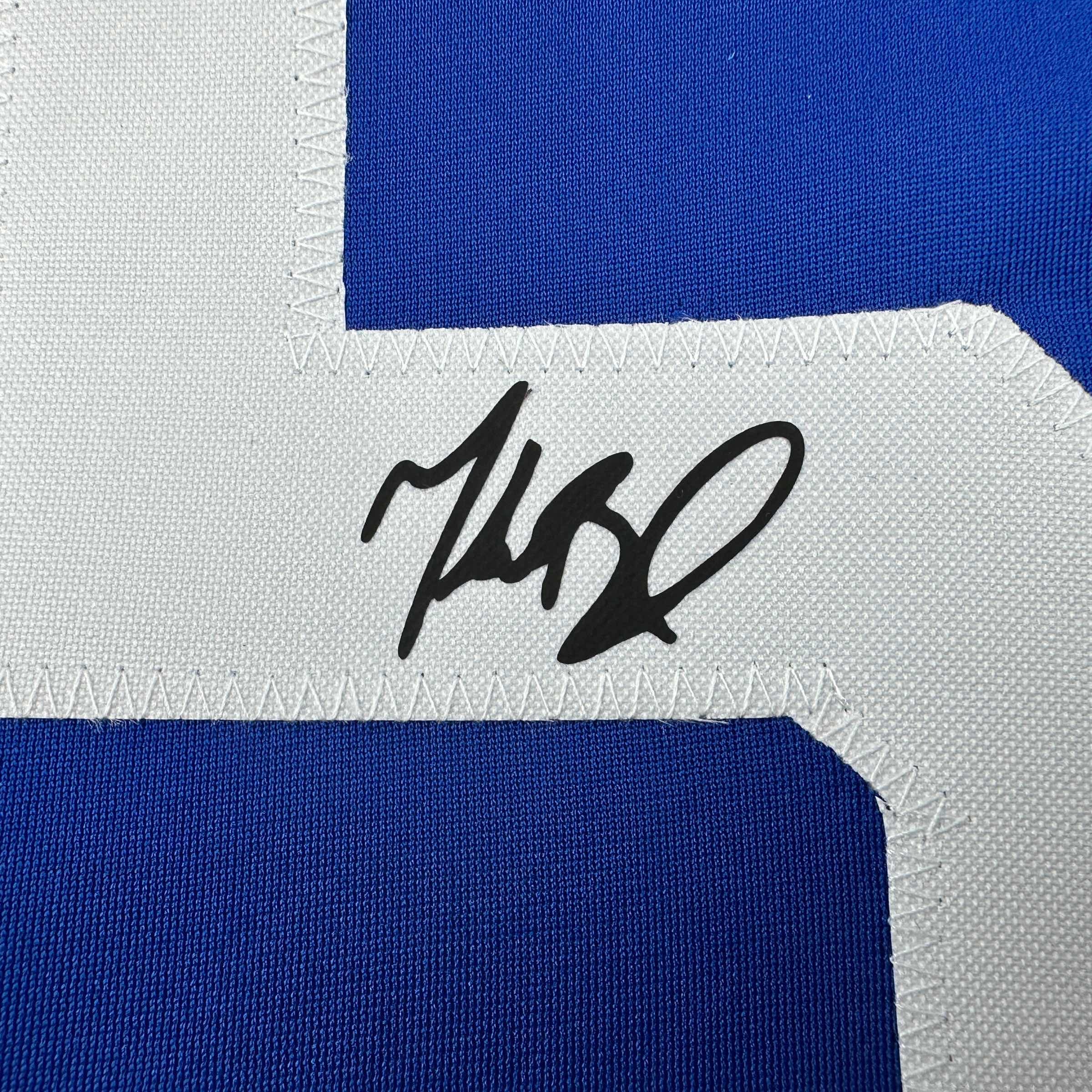Facsimile Autographed Mookie Betts Los Angeles LA Blue Reprint Laser Auto Baseball Jersey Size Men's XL