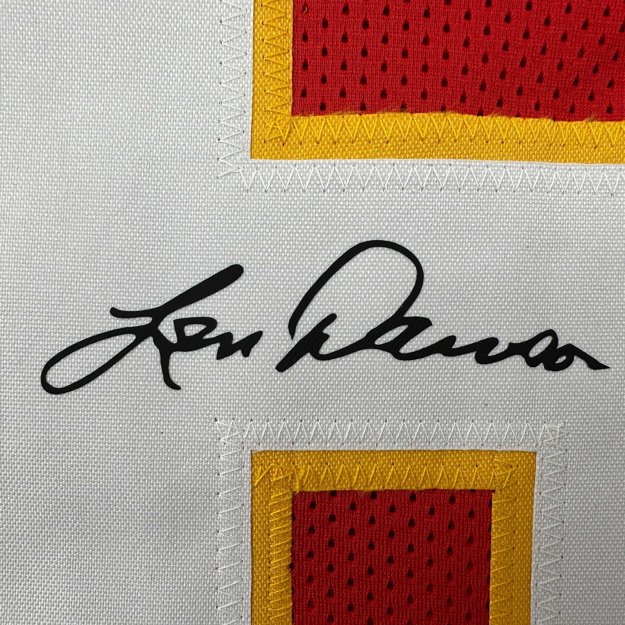 Facsimile Autographed Len Dawson Kansas City Red Reprint Laser Auto Football Jersey Size Men's XL
