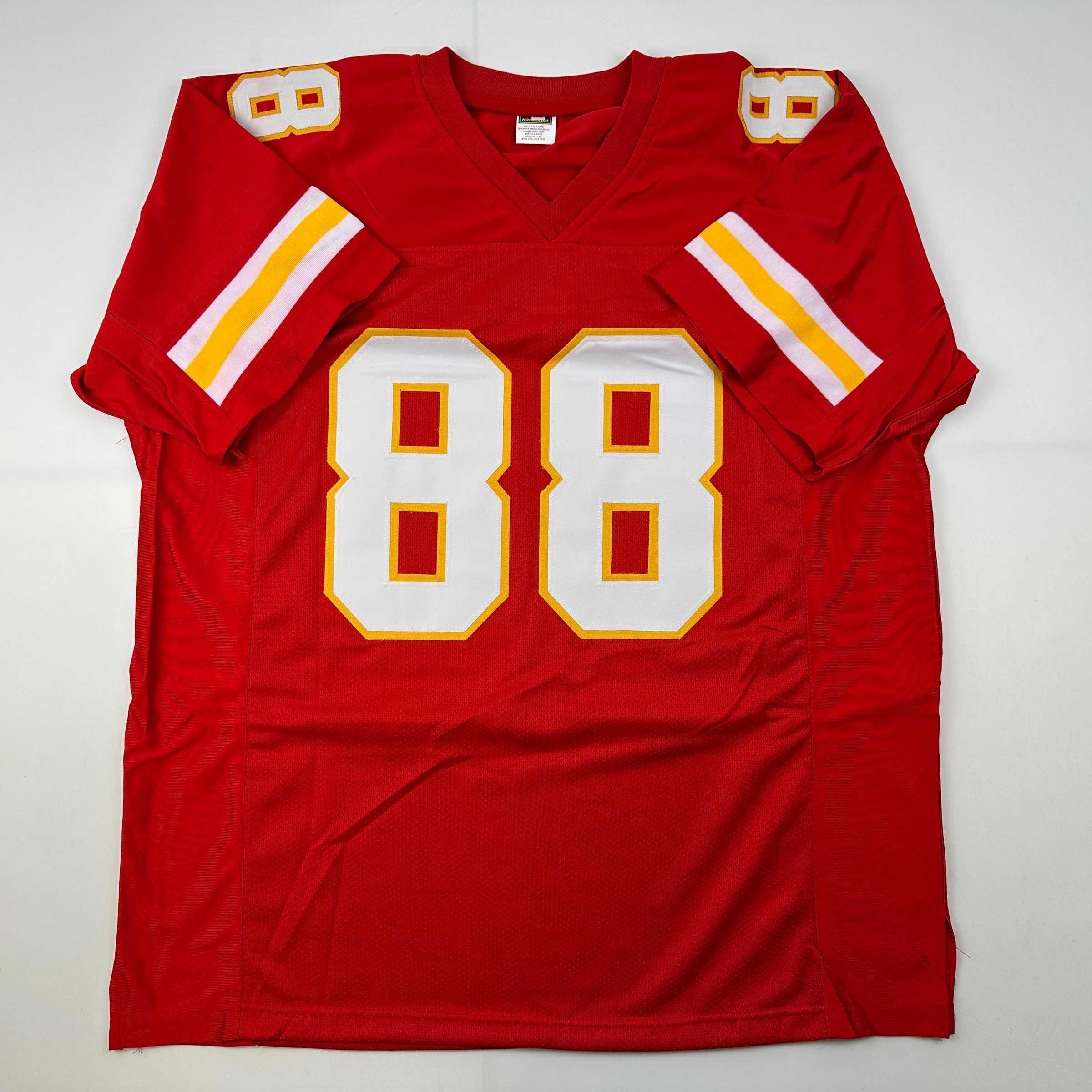 Facsimile Autographed Tony Gonzalez Kansas City Red Reprint Laser Auto Football Jersey Size Men's XL