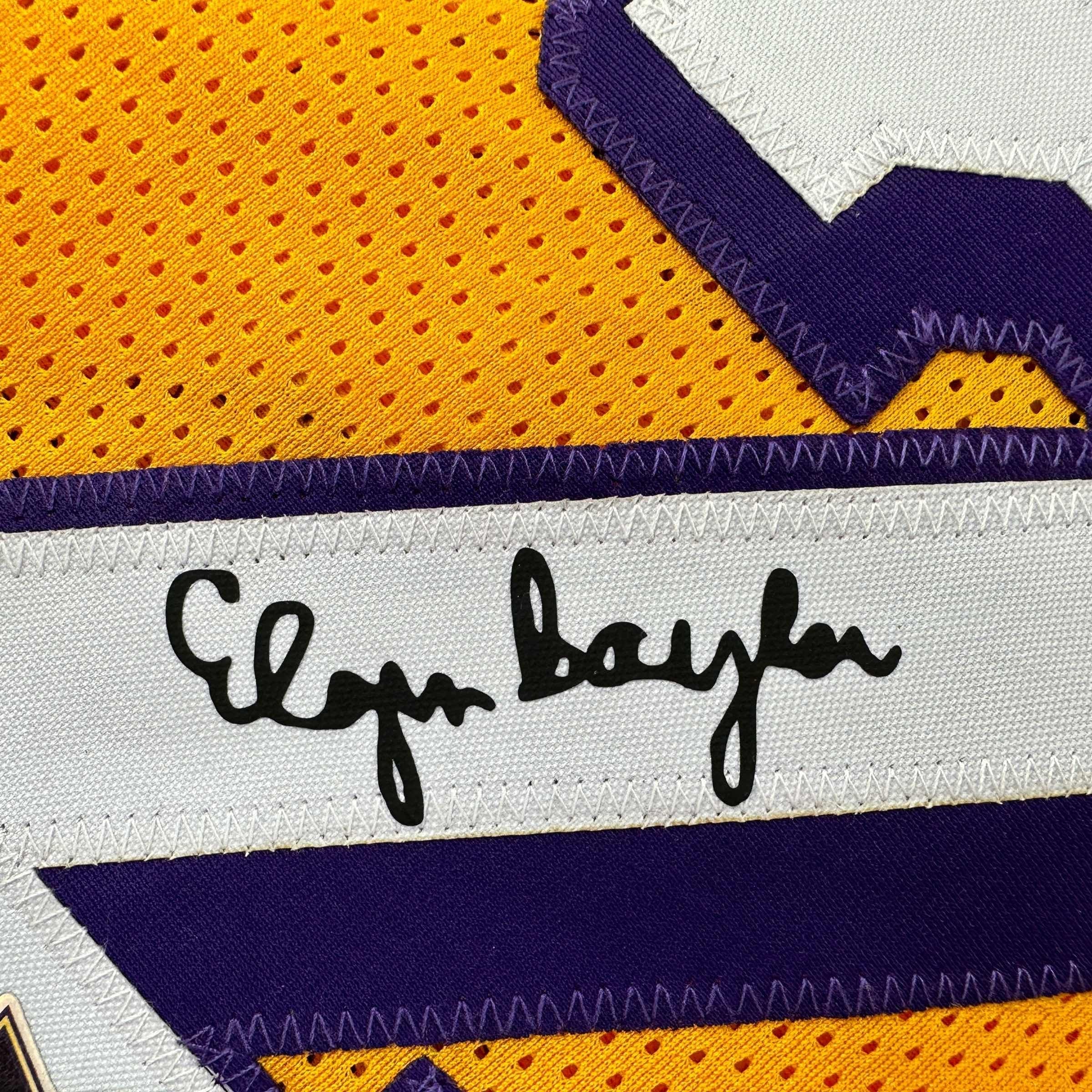 Facsimile Autographed Elgin Baylor Los Angeles LA Yellow Reprint Laser Auto Basketball Jersey Size Men's XL
