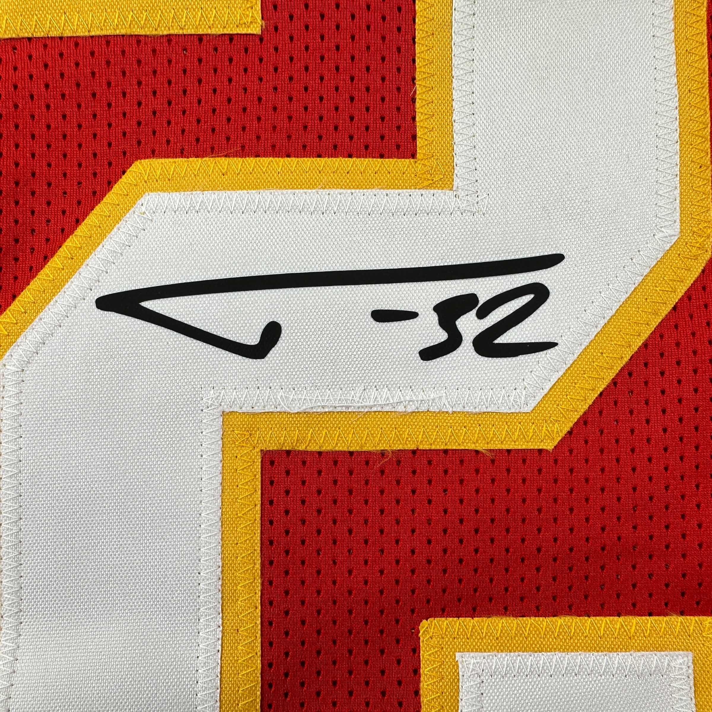 Facsimile Autographed Tyrann Mathieu Kansas City Red Reprint Laser Auto Football Jersey Size Men's XL