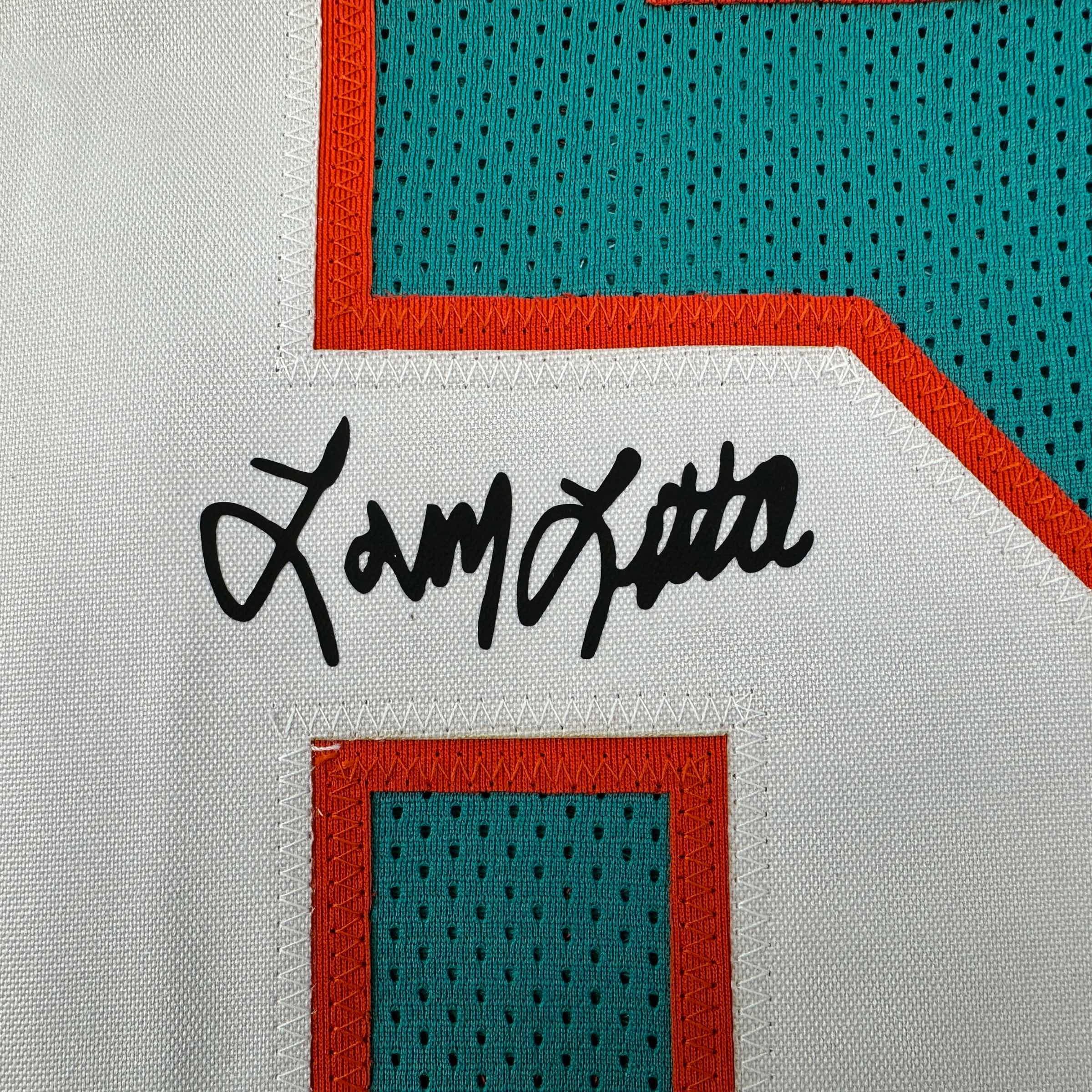 Facsimile Autographed Larry Little Miami Teal Reprint Laser Auto Football Jersey Size Men's XL