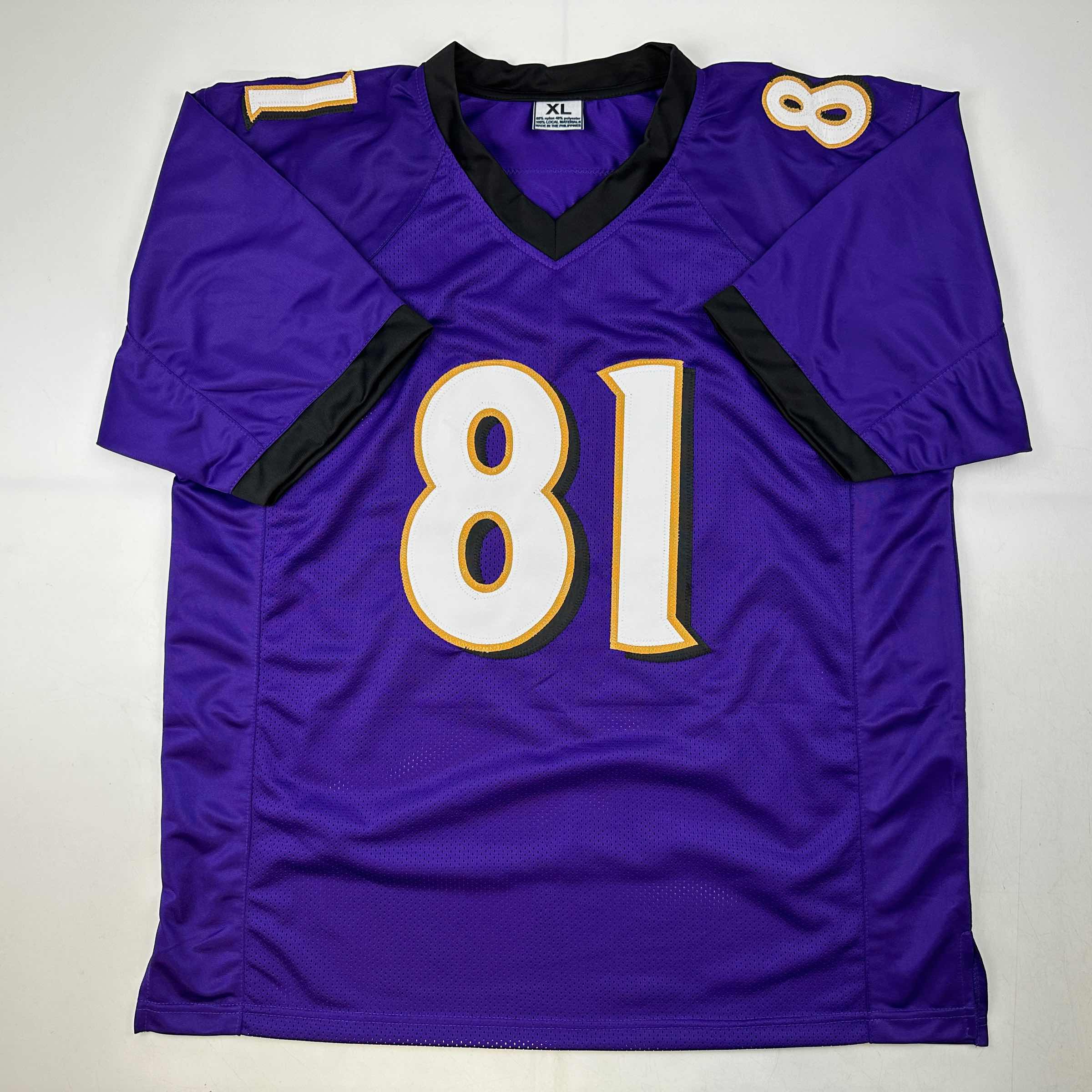 Facsimile Autographed Anquan Boldin Baltimore Purple Reprint Laser Auto Football Jersey Size Men's XL