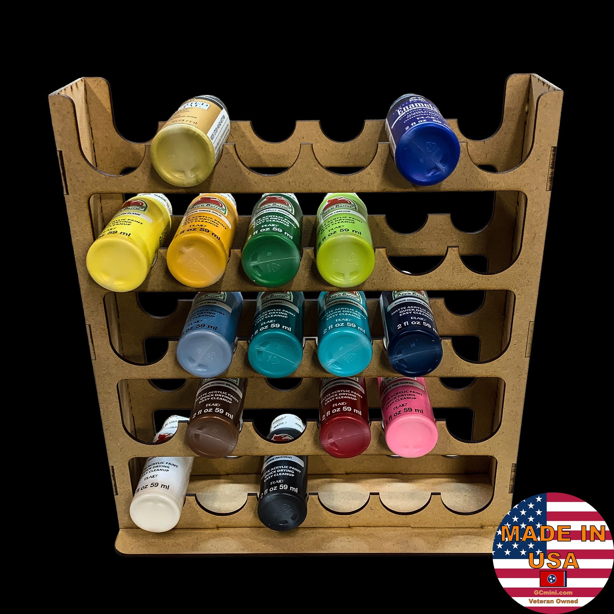 Vertical Paint Rack For 2oz Craft Paints - 36mm Diameter Bottles