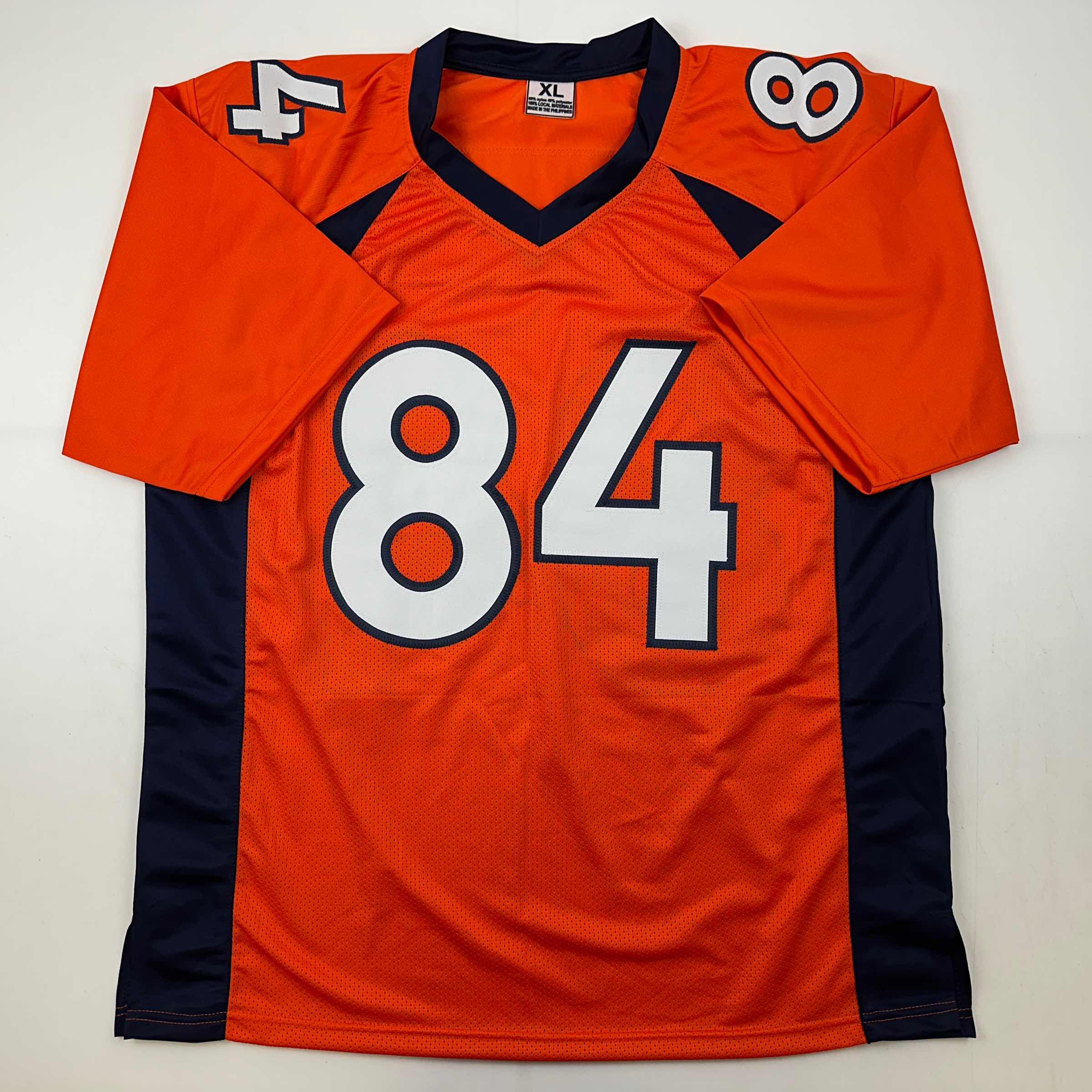 Facsimile Autographed Shannon Sharpe Denver Orange Reprint Laser Auto Football Jersey Size Men's XL